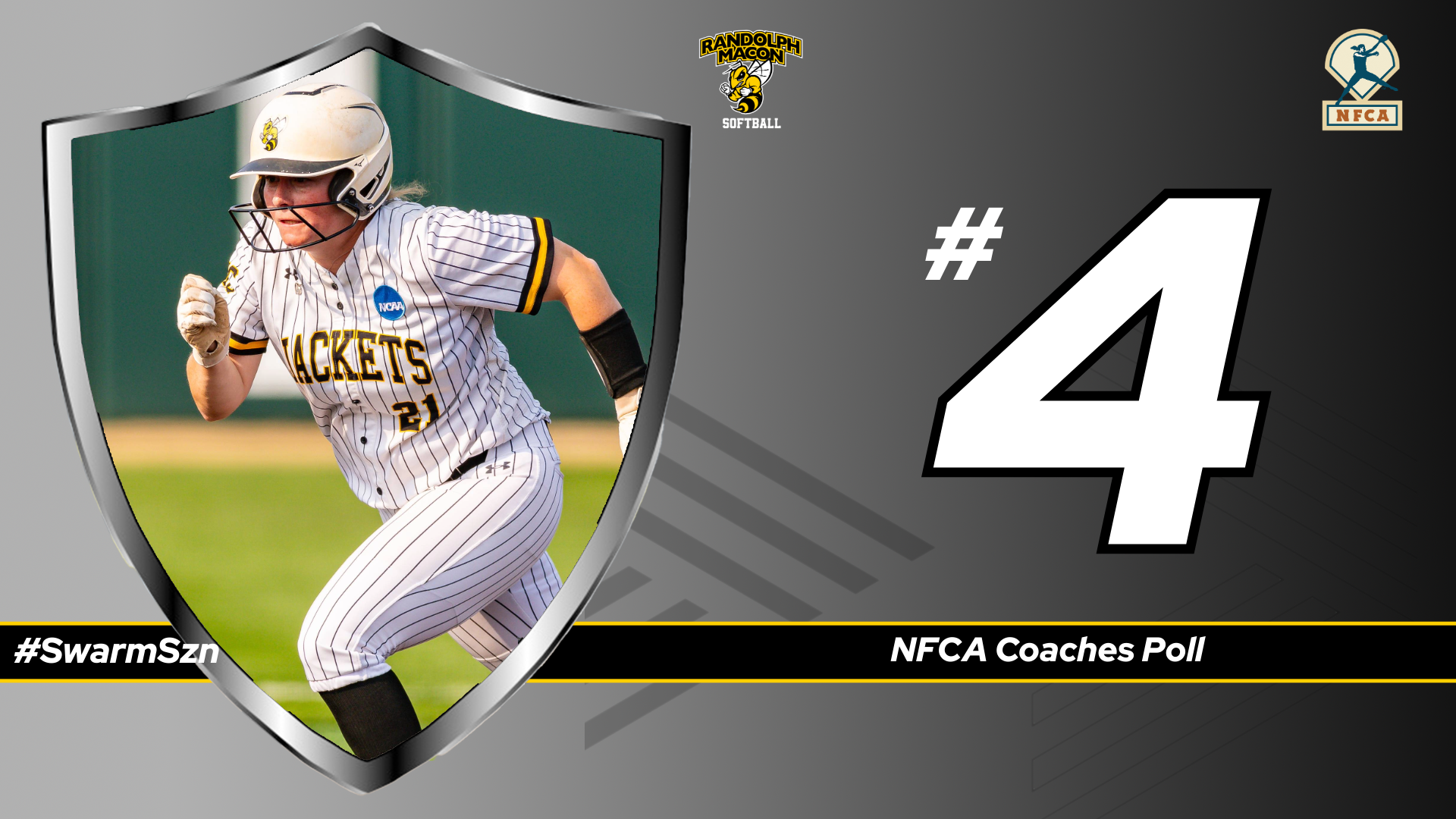 Softball NFCA Poll Graphic (6/10)... Shield with Amanda Lanyon inside 