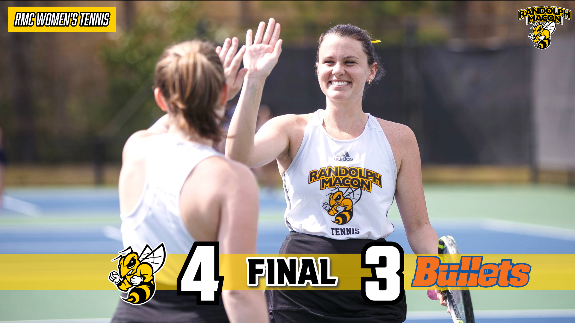 Camilla Thurman and Catherine Mowry celebrating after Win over Gettysburg 9 13 15