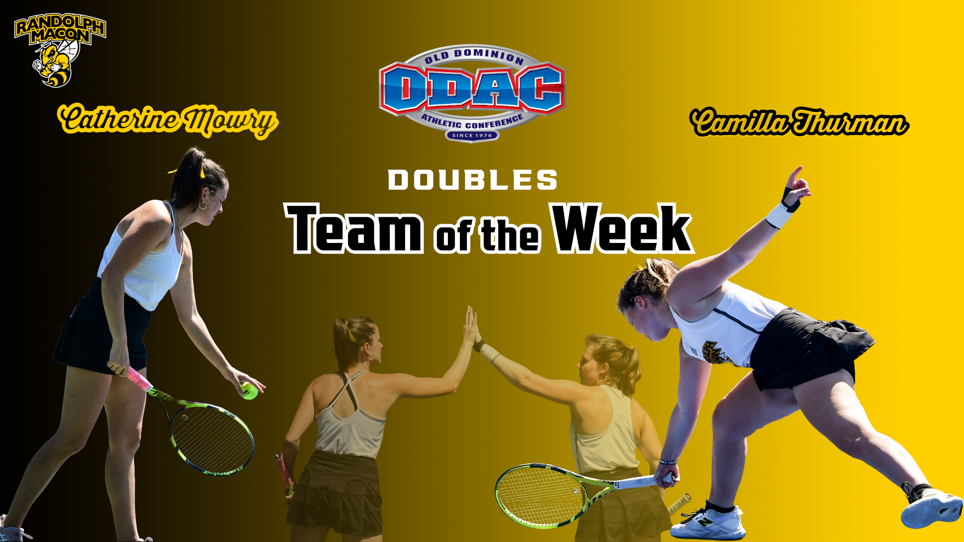 Camilla Thurman and Catherine Mowry win first ever ODAC Double Team of the Week Award