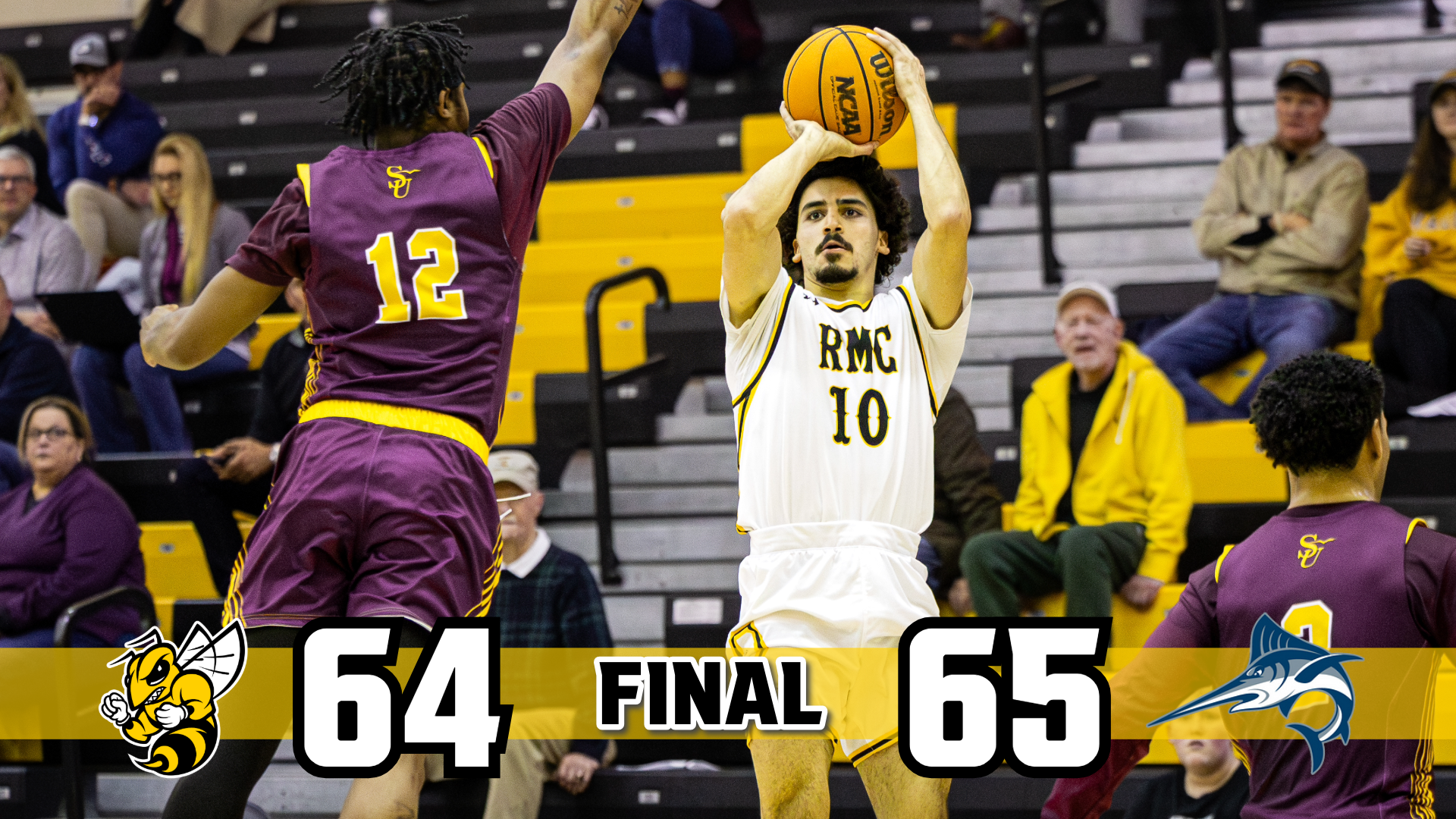 MBB Final Score Graphic...Va. Wesleyan... Amr Areikat featured