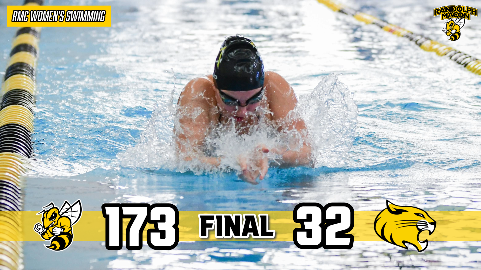 WSWIM Final score graphic...173-32 vs. Randolph