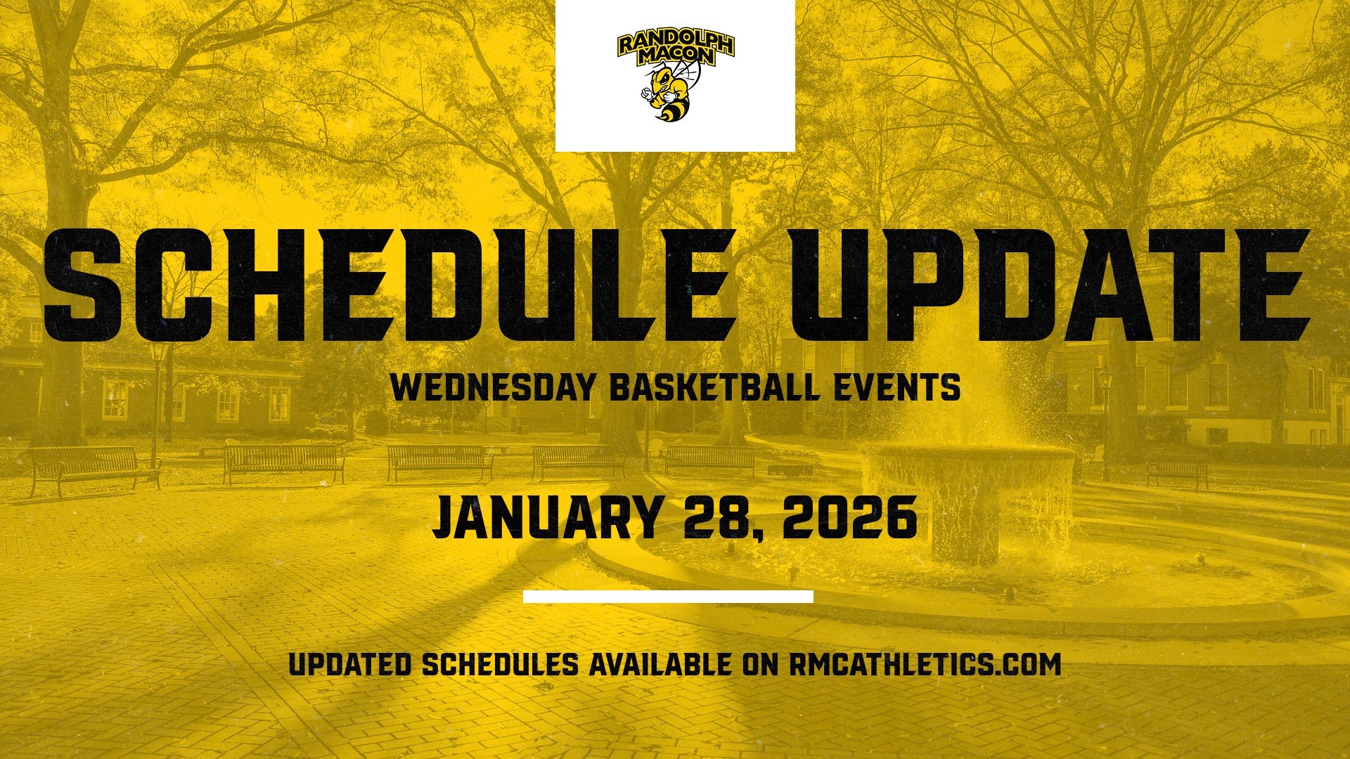 Schedule Update for RMC MBB and WBB for 1/28