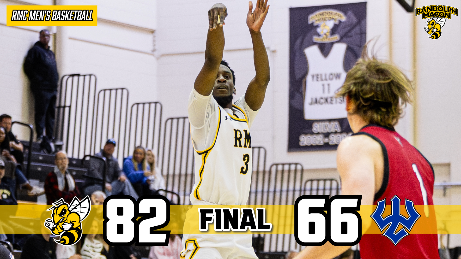 Jabril Robinson on MBB graphic in win over Washington and Lee 82-66