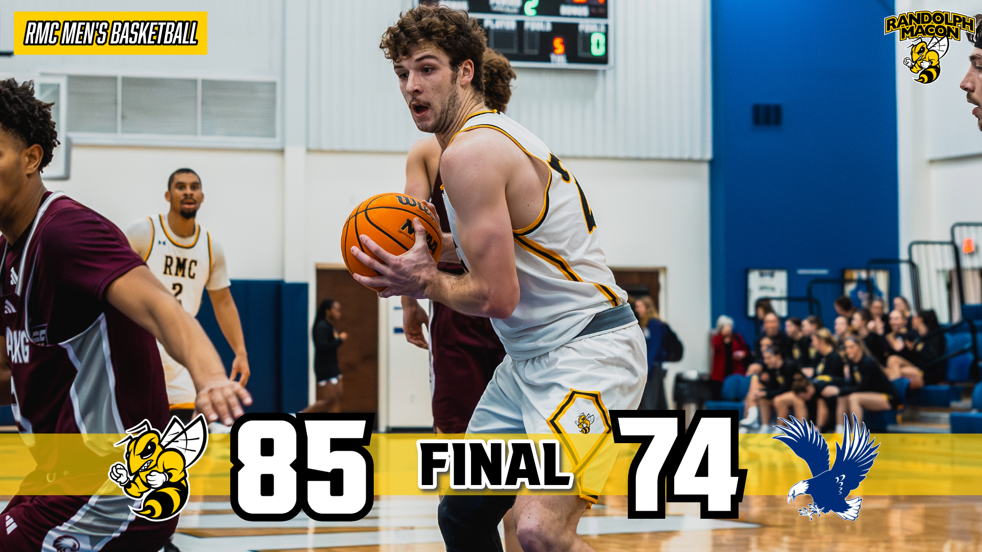 MBB Defeats UMW 85-74 with Liam Joyce on Graphic