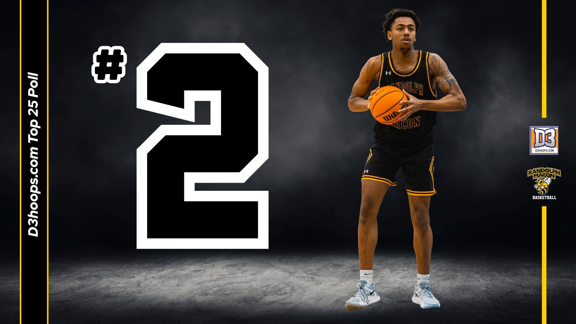Randolph-Macon MBB Voted #2 in d3hoops.com poll --- Doran Clausell on Graphic 