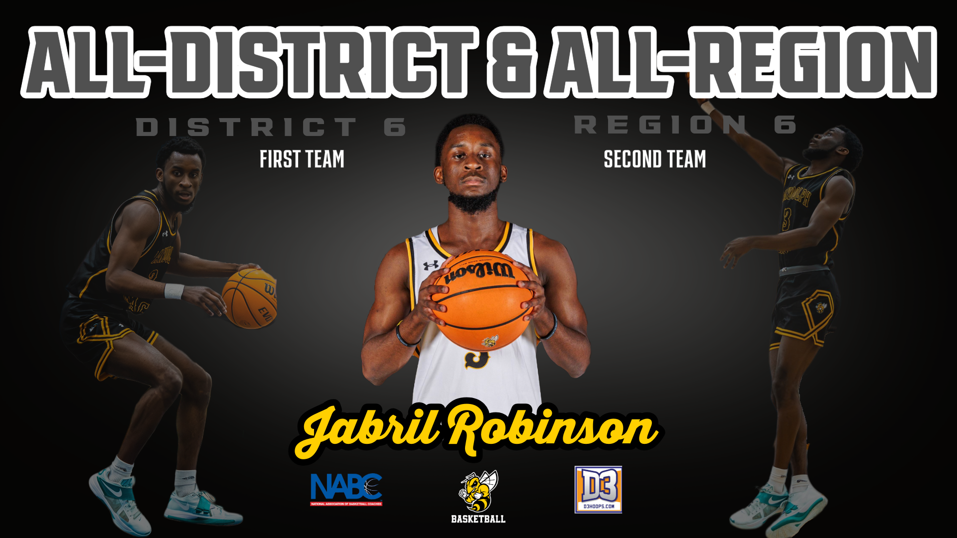 Jabril Robinson Named All-District and All-Region for Men's Basketball