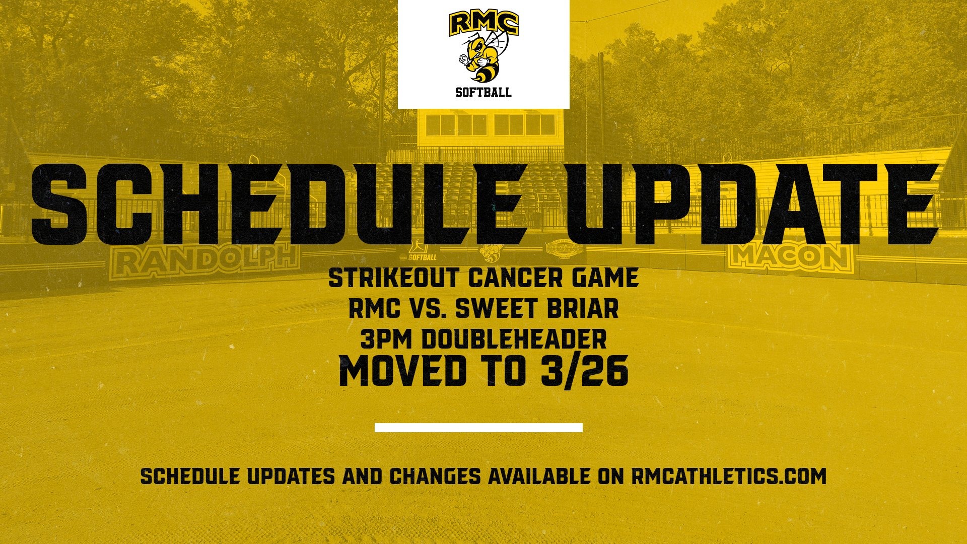 Softball Doubleheader vs. SBU Moves to 3/26/26