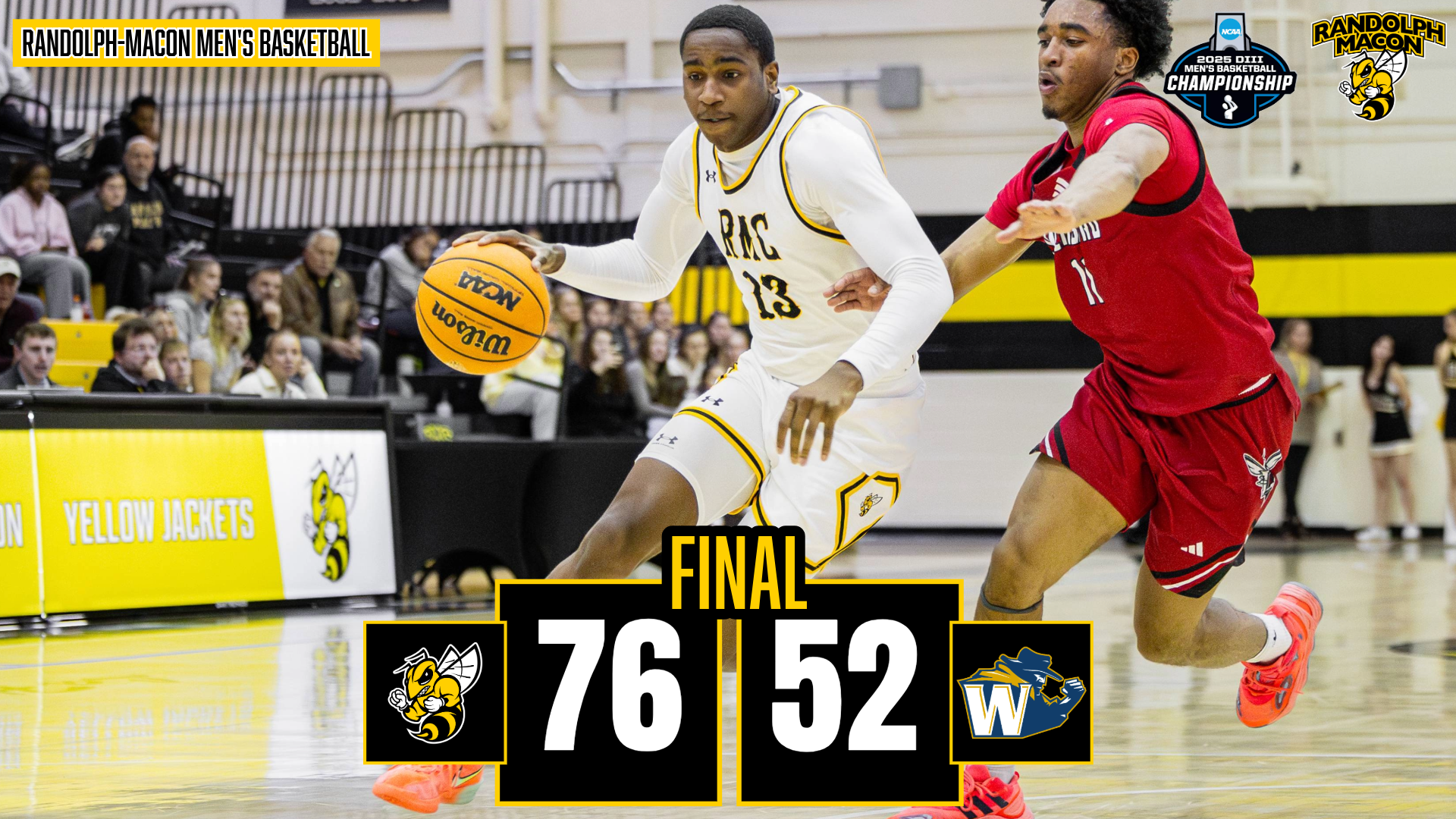 MBB Tops N.C. Wesleyan in NCAA Opener with Malcolm Hodges on Graphic 