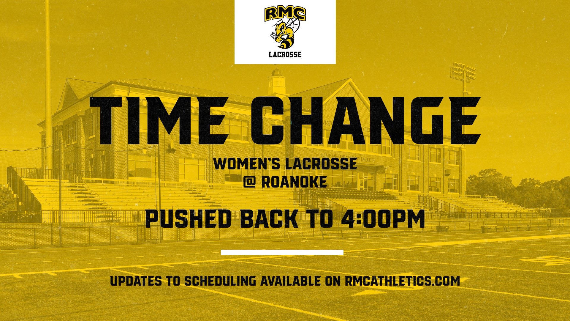 Women's Lacrosse Time change versus Roanoke.
