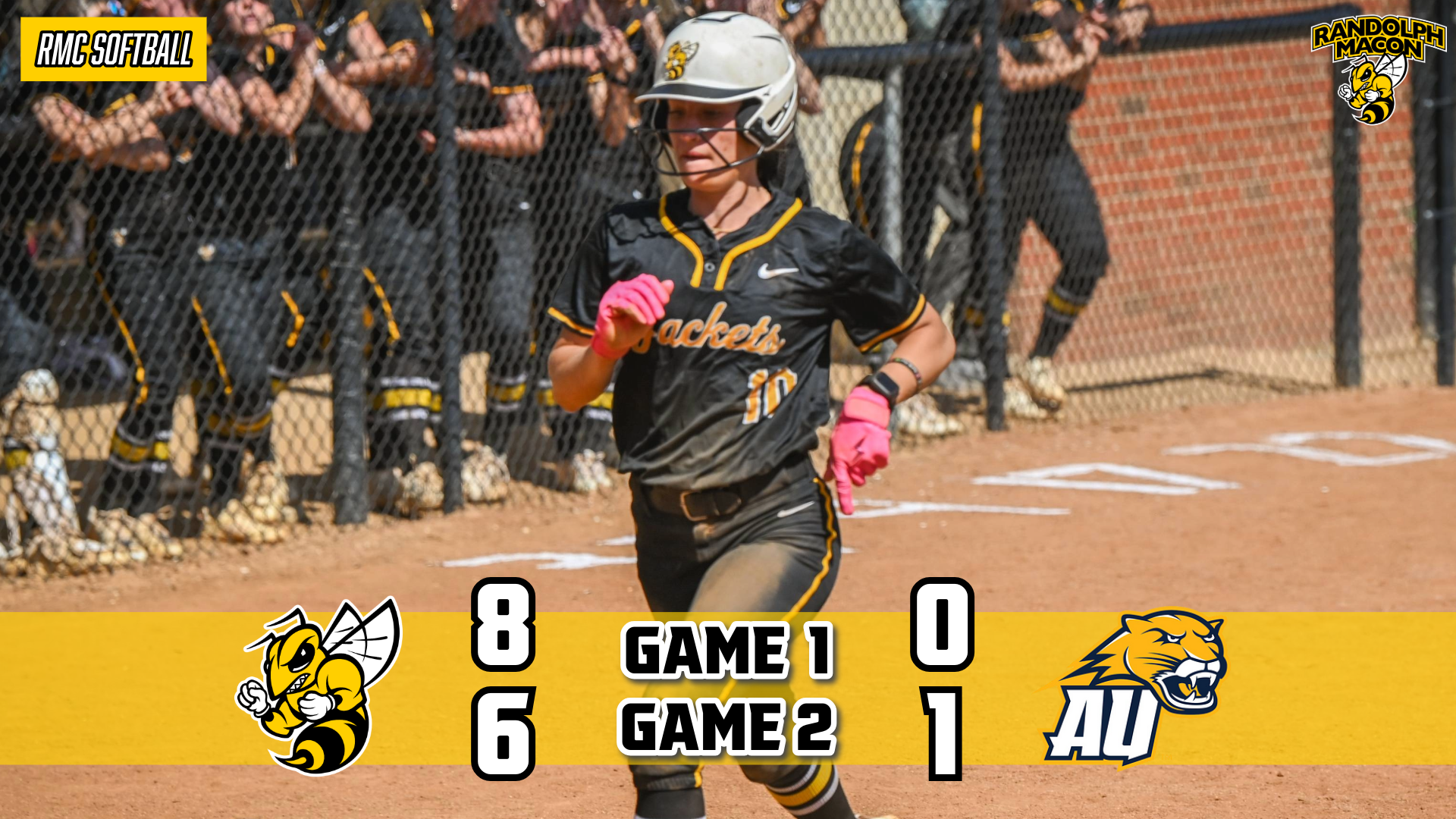 Softball Sweeps Averett with Mya Davis on Graphic