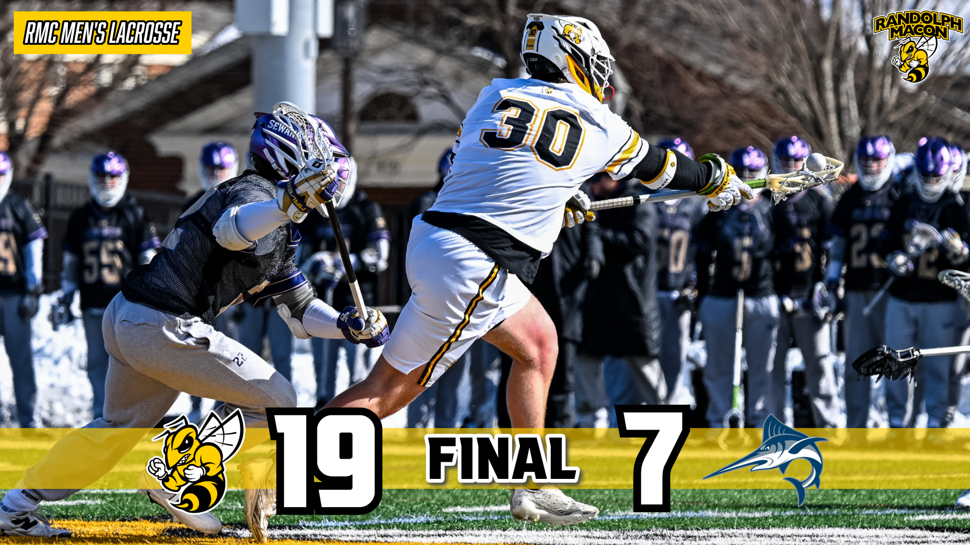 Will Robertson went 10-14 from the faceoff x in the 19-7 win