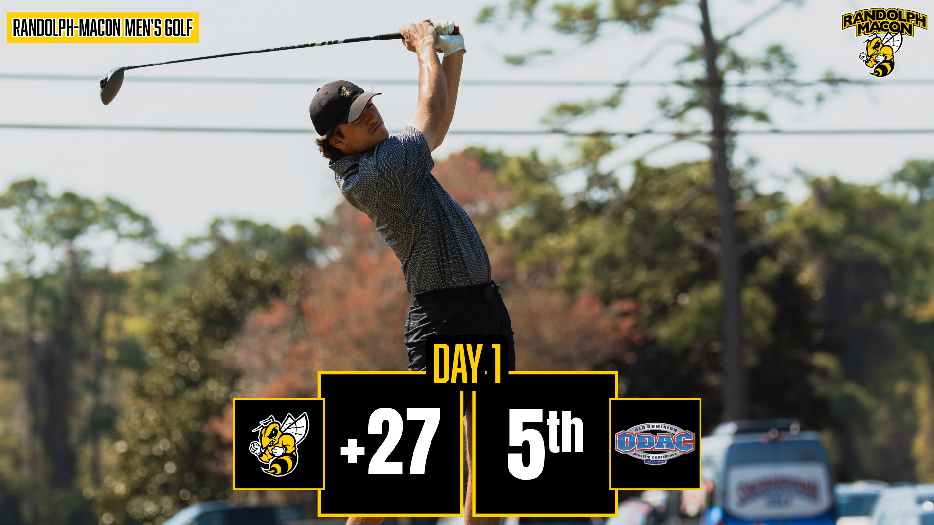 Men's Golf Tees Off at the ODAC Championships with Ty White on Graphic