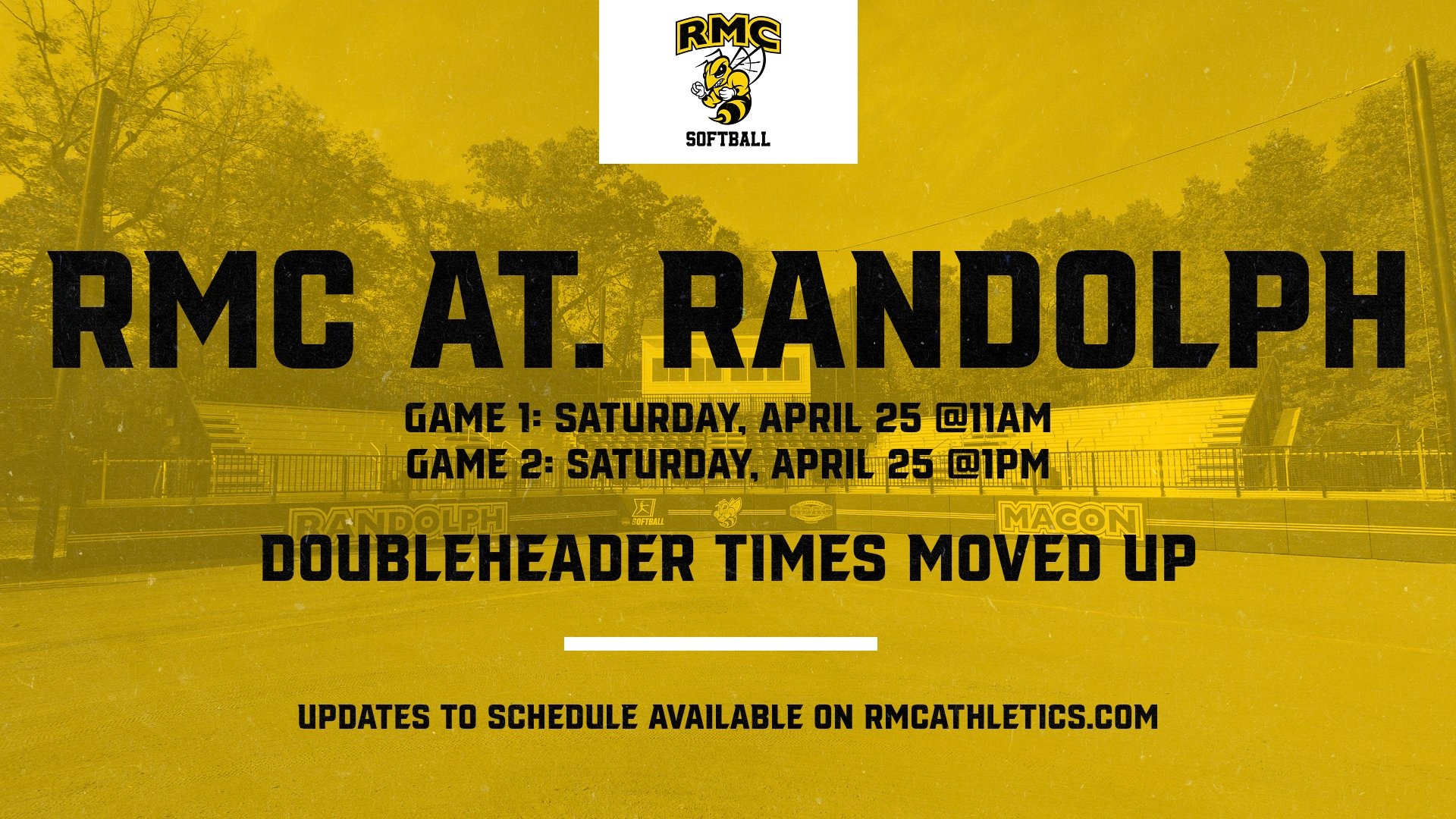 Softball Shifts Game Times at Randolph for 4/25/26