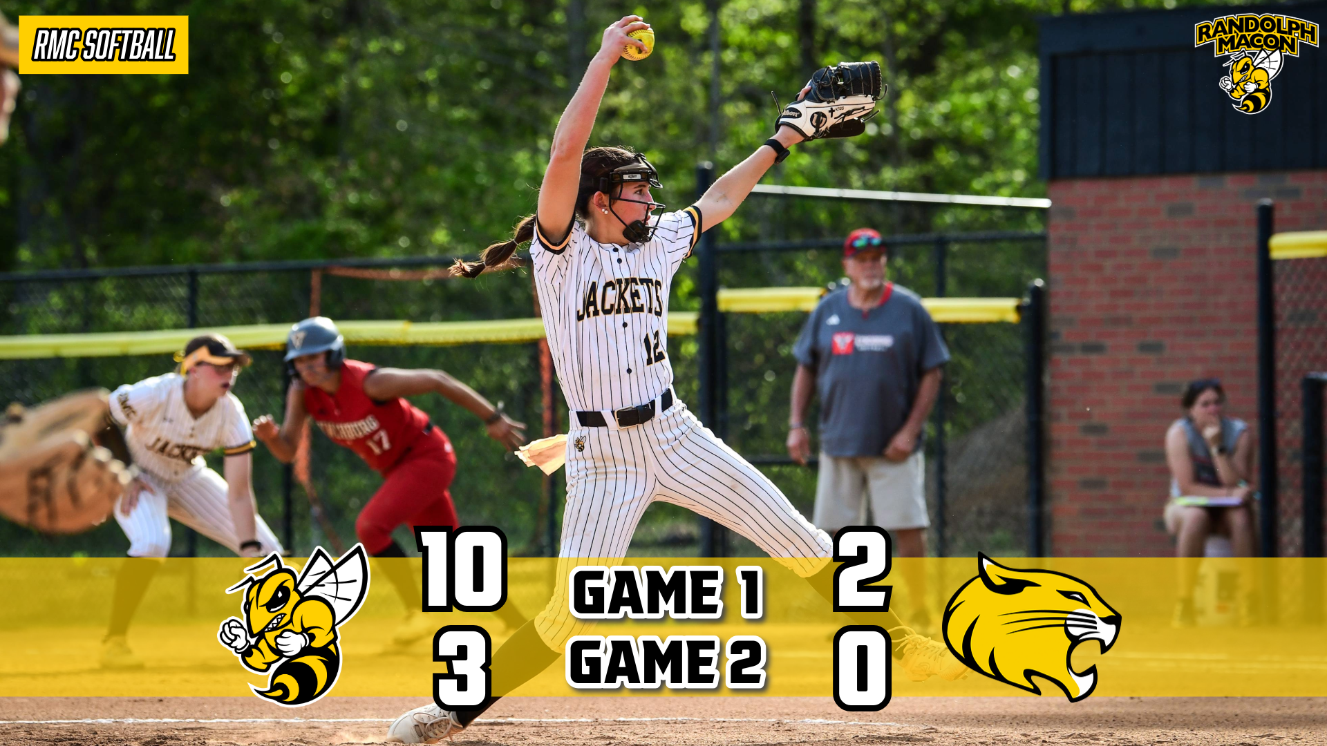 Softball Dominates Randolph to a Sweep to Finish regular season play with Sierra Kegley on the graphic 