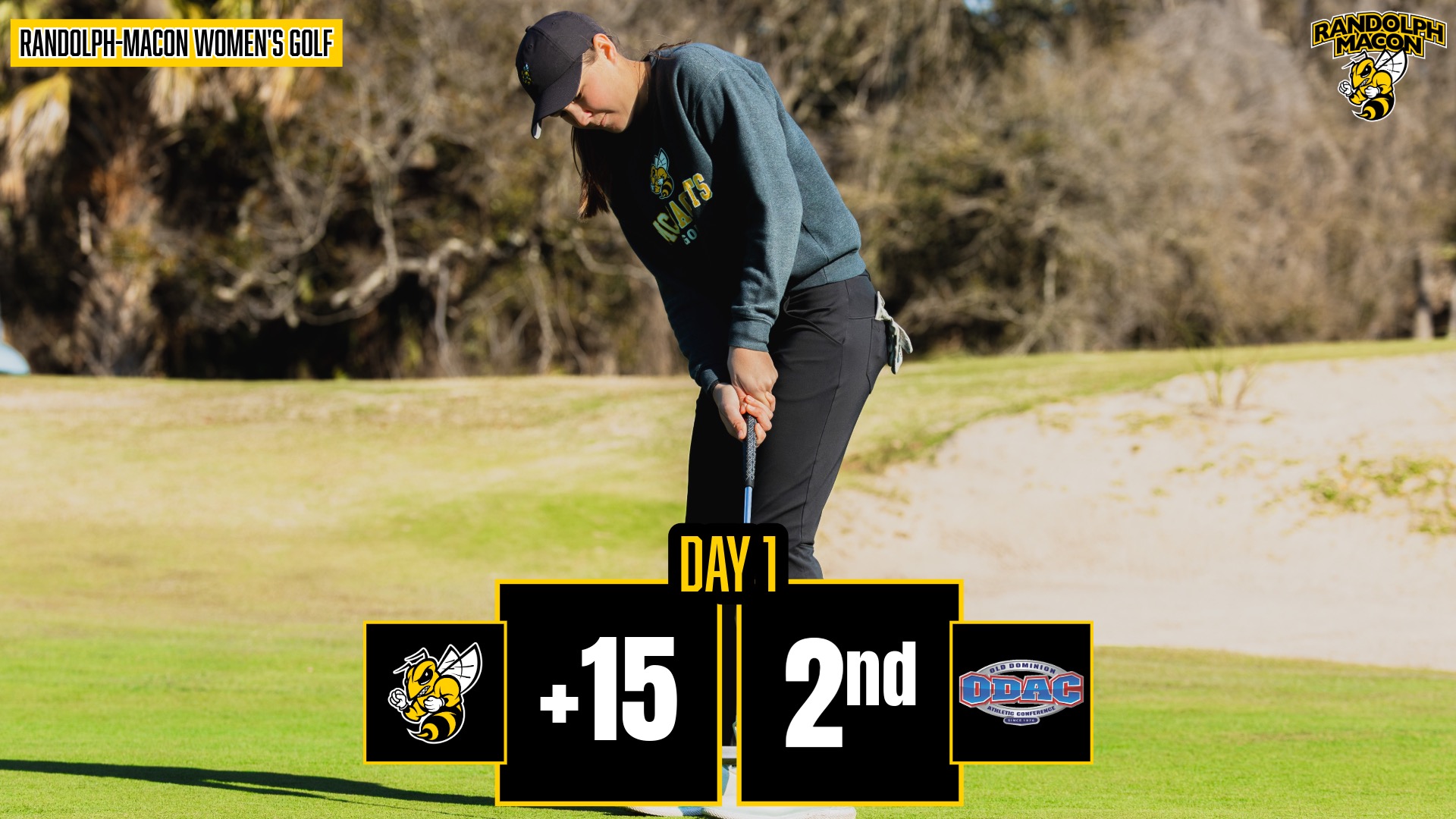 Women's Golf at Round One of the ODAC Championships with Junior Morgan Mussatt on Graphic