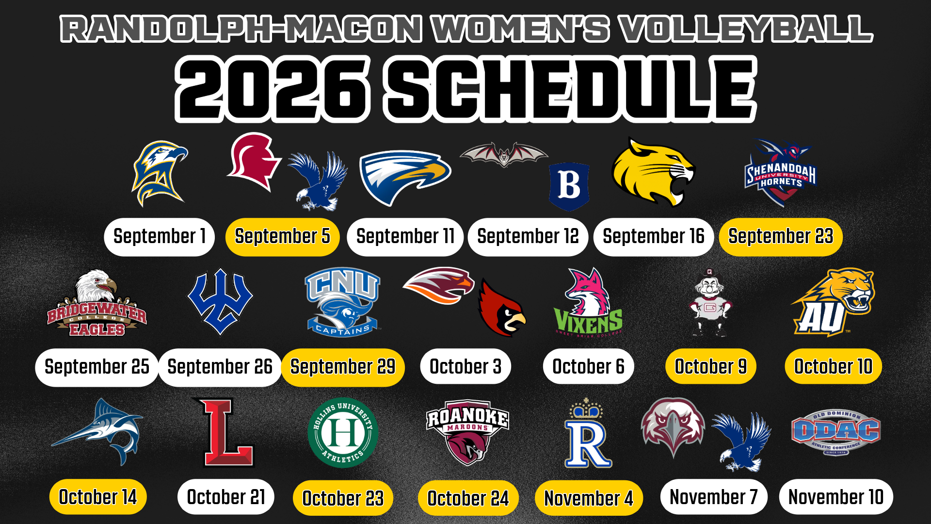 FINAL WVB SCHEDULE