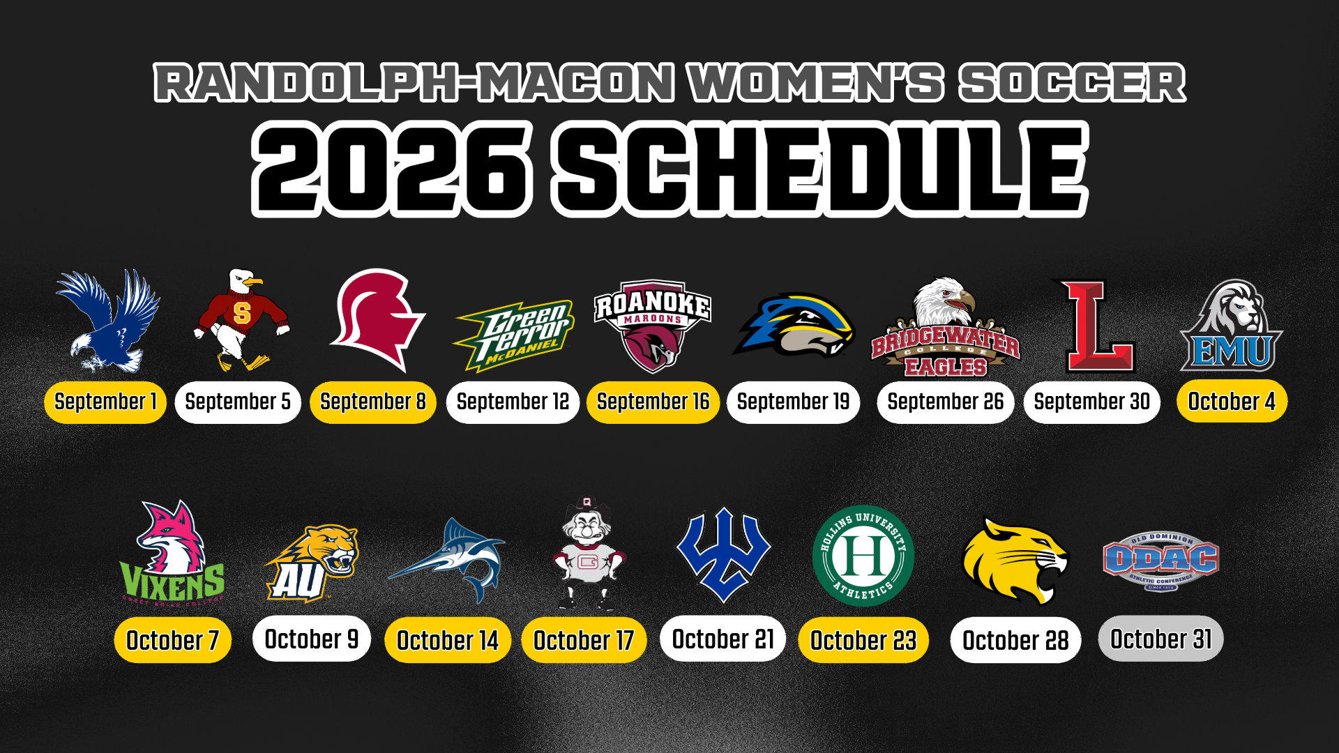 WSOC 2026 Schedule Graphic