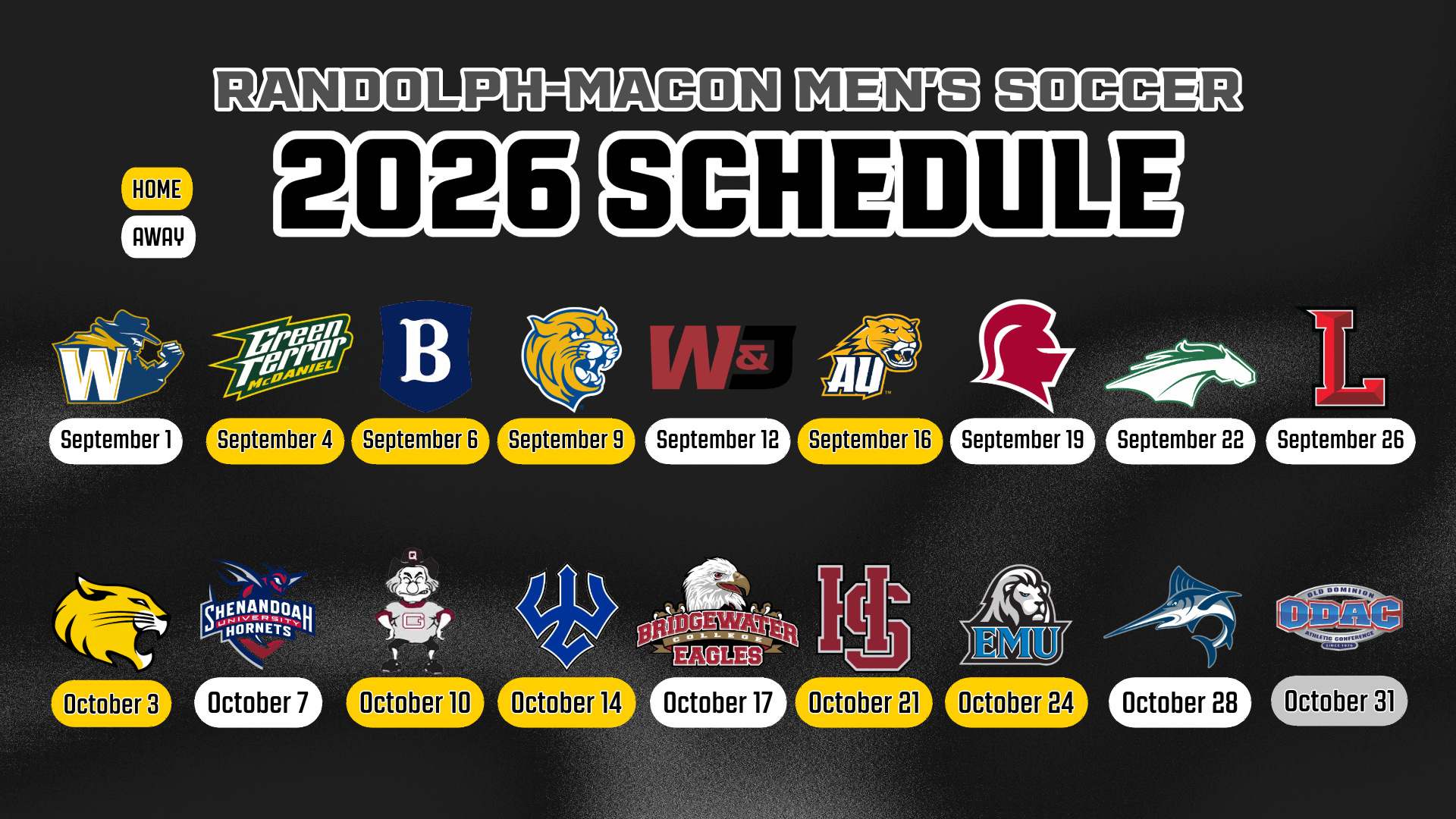 Men's Soccer Schedule Graphic 2026