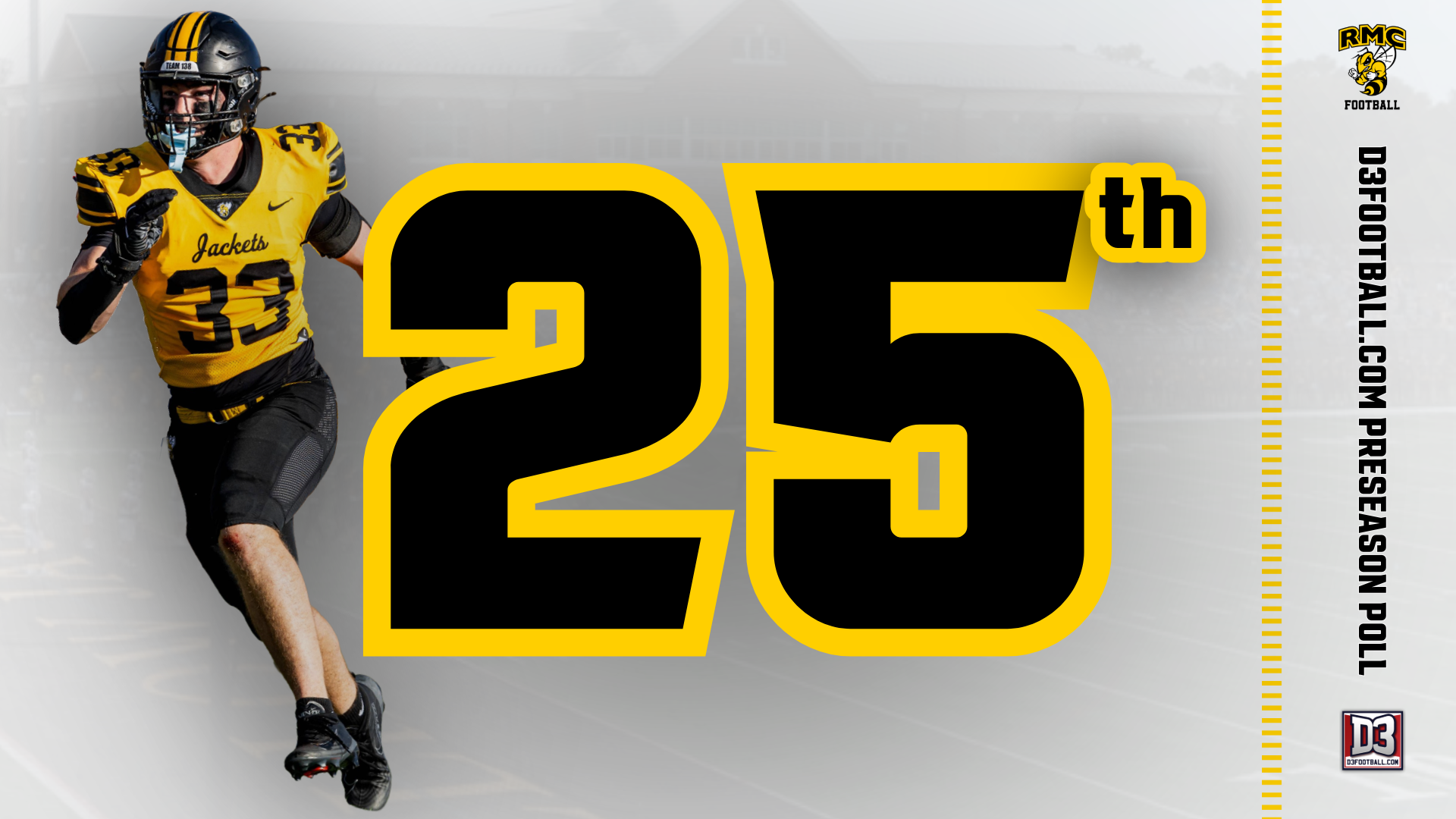 Football Ranked #25 in D3Football Preseason Poll 2026 (#33 Tim Semisch)