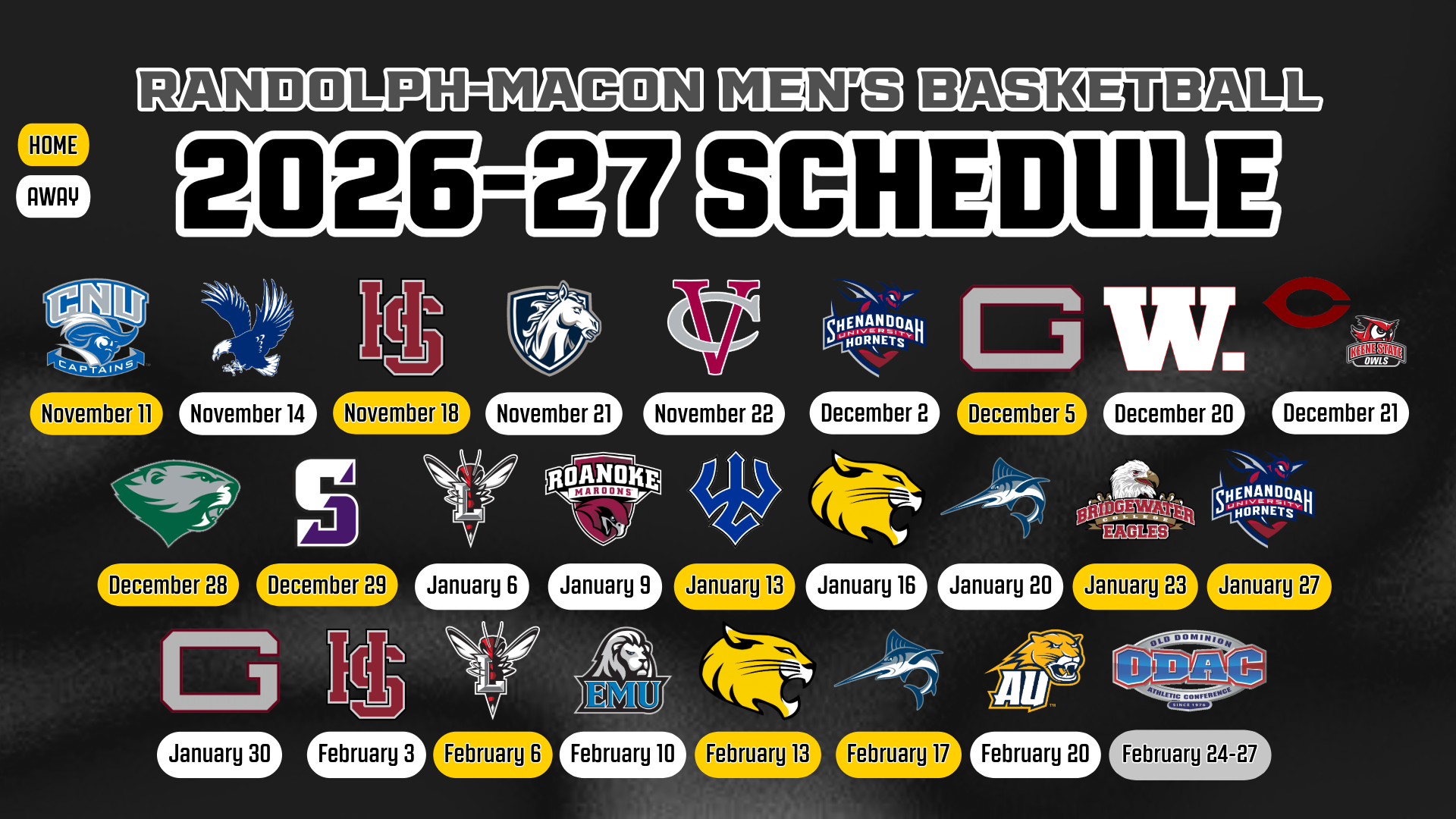 MBB Schedule 2026