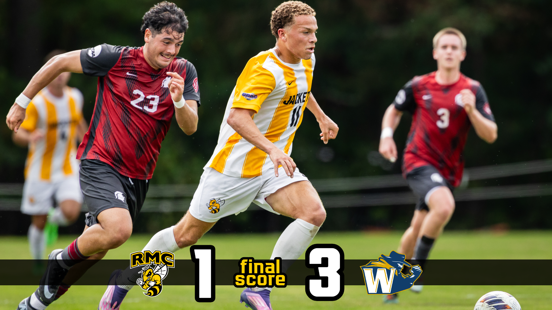 MSOC Vs. NC Wesleyan Final Score Graphic