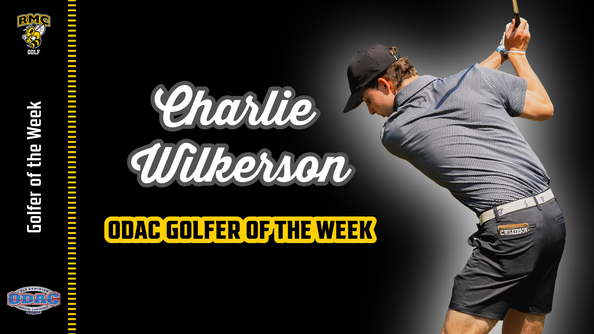 Charlie Wilkerson Golfer of the Week Graphic 9/16/26. 
