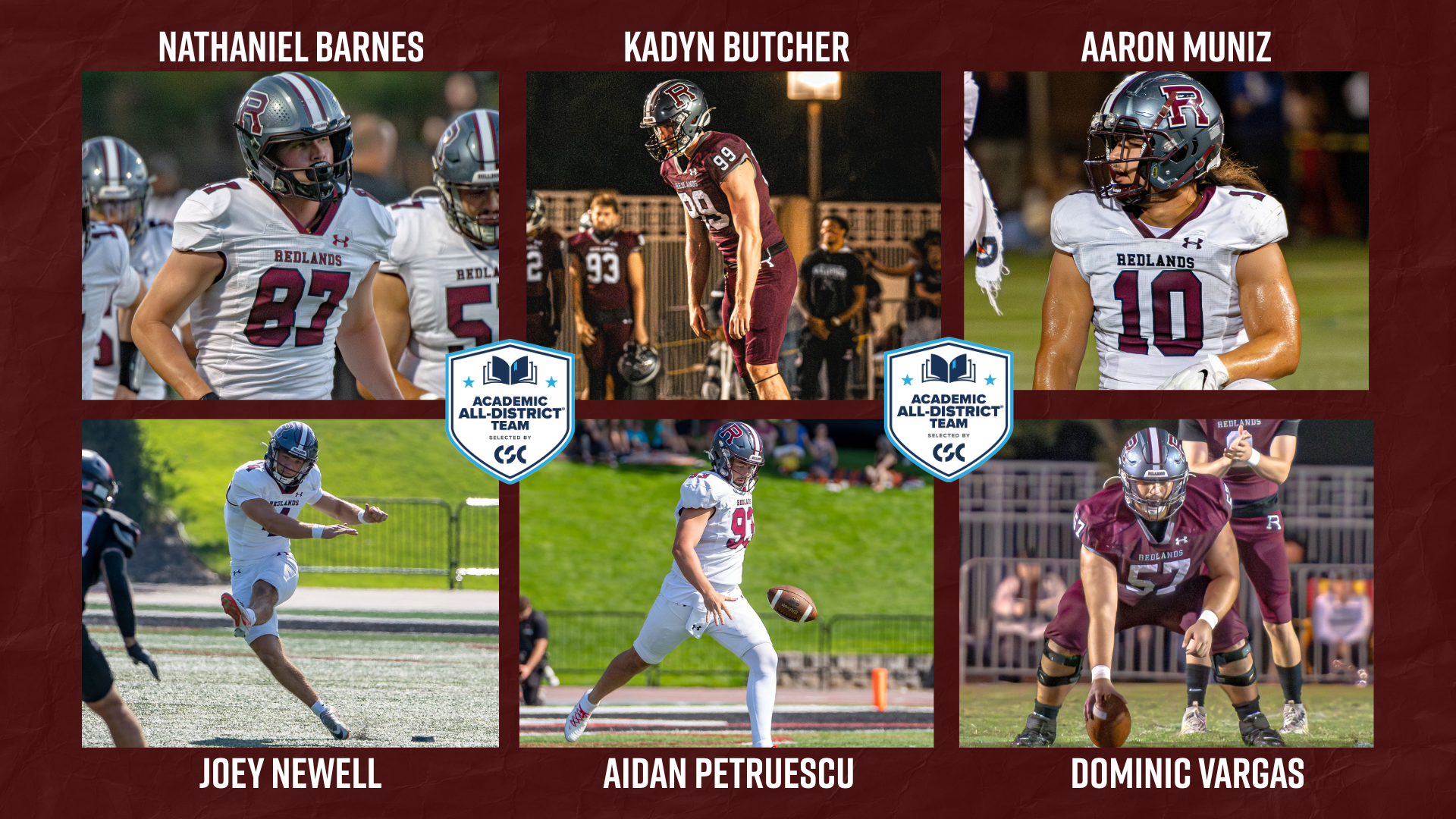 CSC Academic All-District - Football