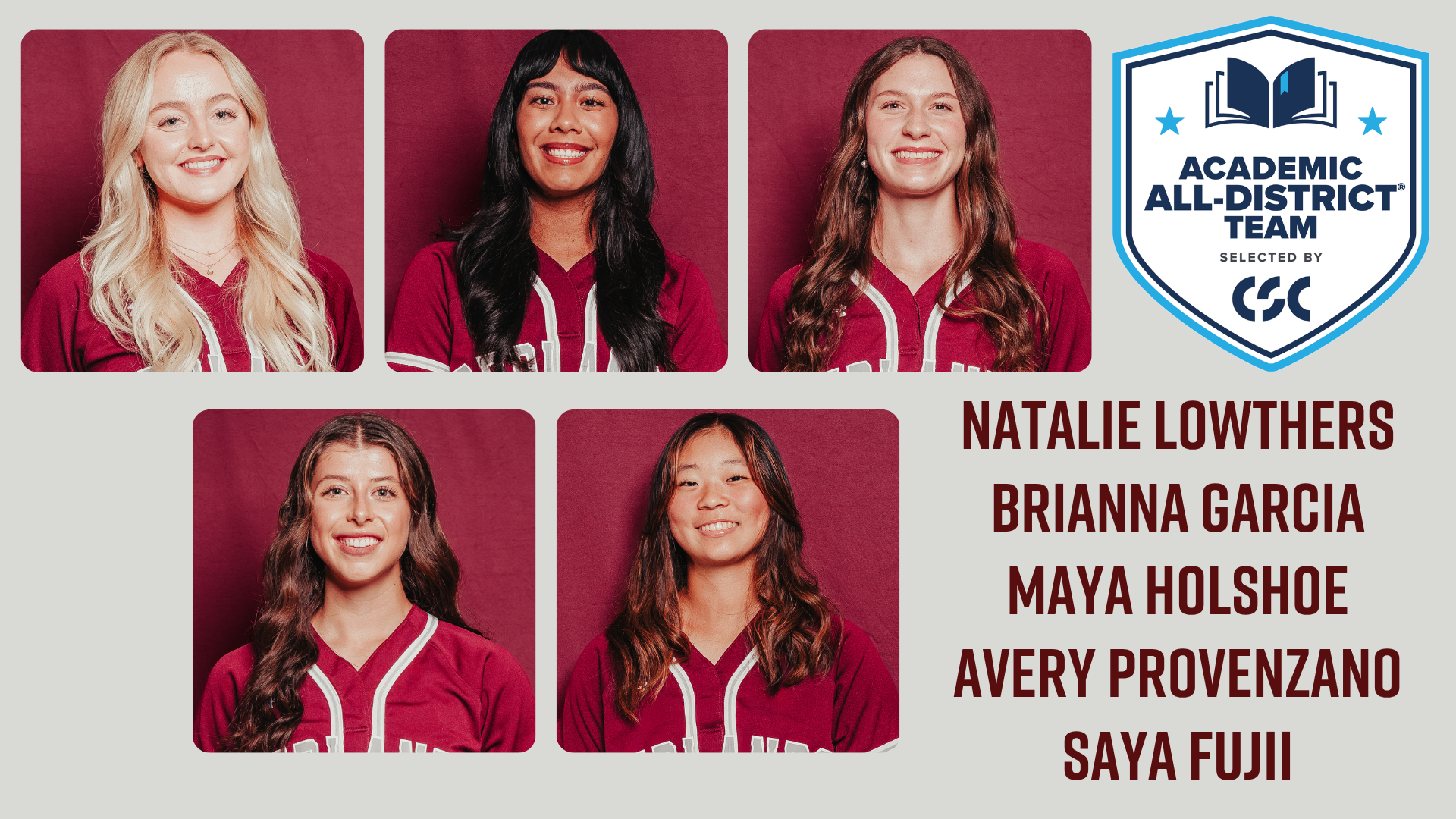 Softball - CSC Academic All-District