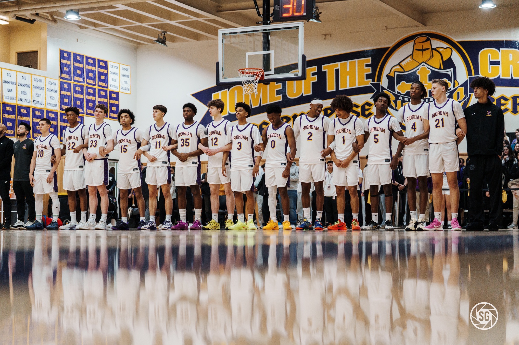 Varsity Boys Basketball Team Pregame vs. SI