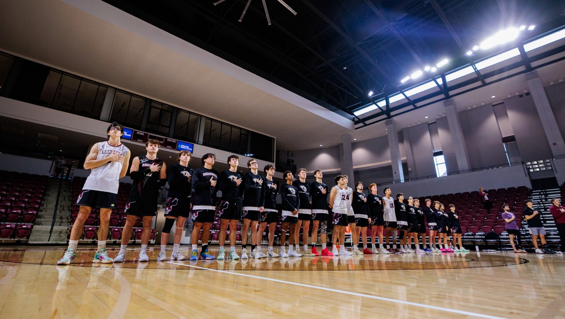 Men's Volleyball Team During Anthem