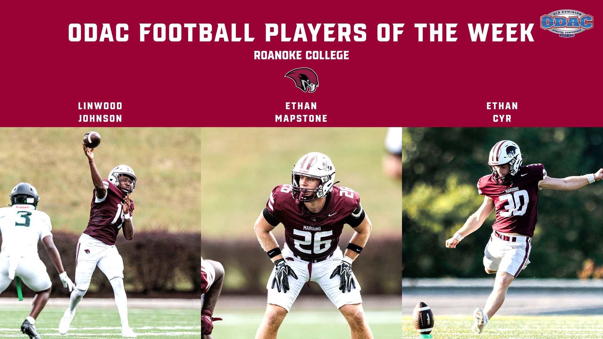 ODAC FB Players of the Week 9-27-26