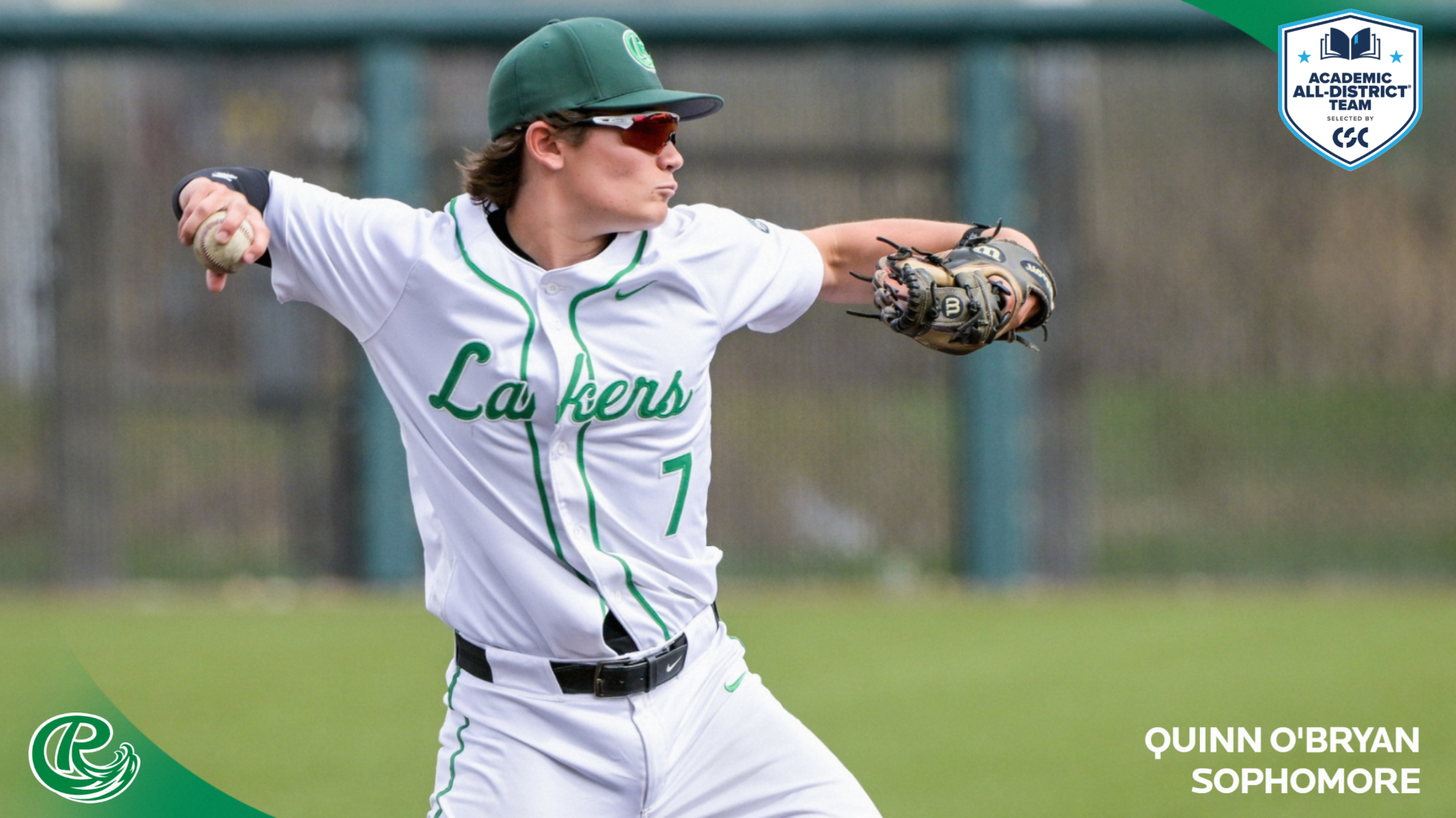 Quinn O'Bryan was named an Academic All-District performer
