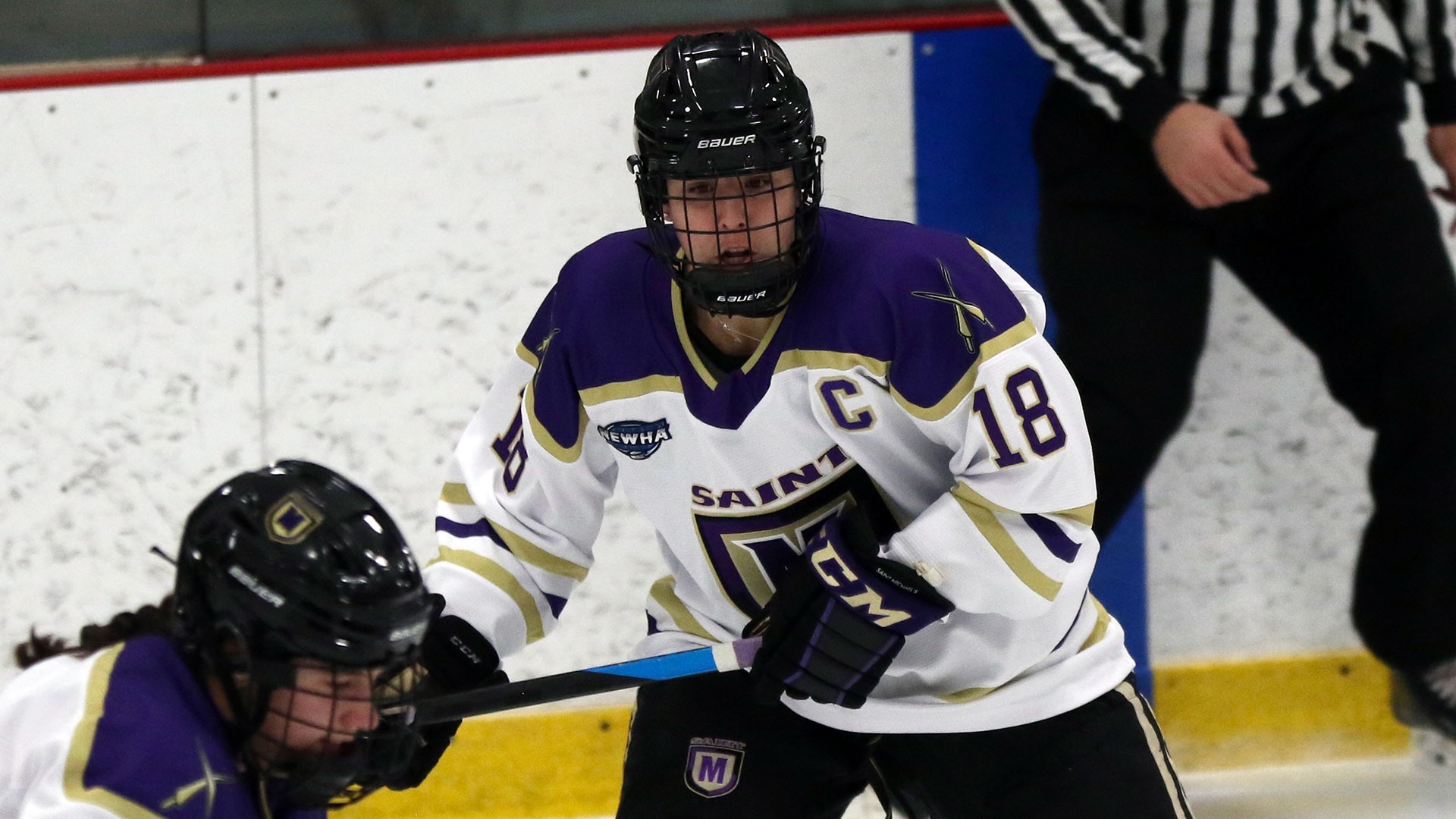 Women's Ice Hockey Loses 41 Decision to Stonehill Saint Michael's