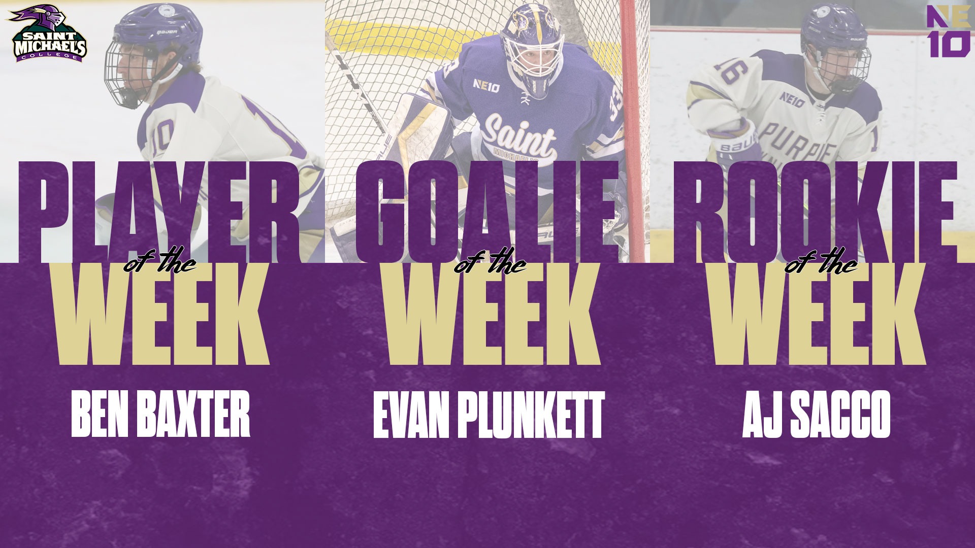Baxter POTW Plunkett GOTW Sacco ROTW