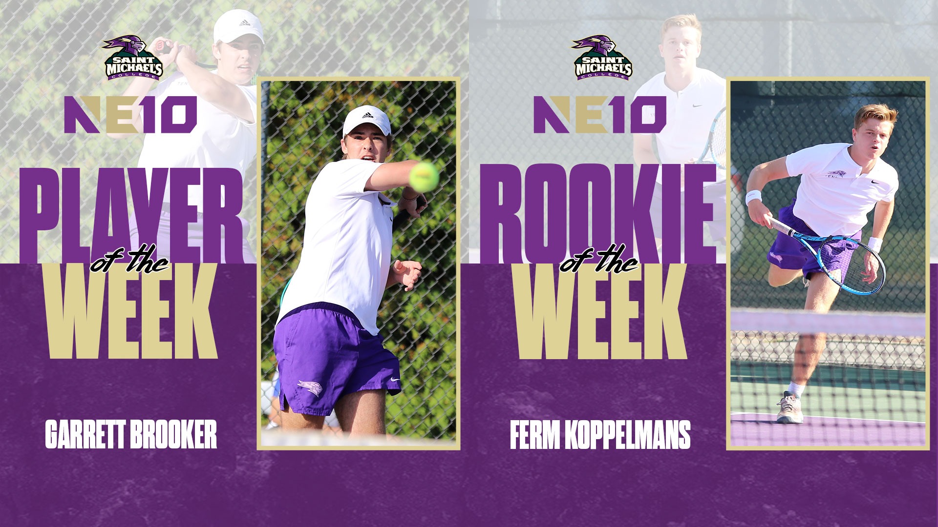 Brooker NE10 Player of the Week Koppelmans NE10 Rookie of the Week