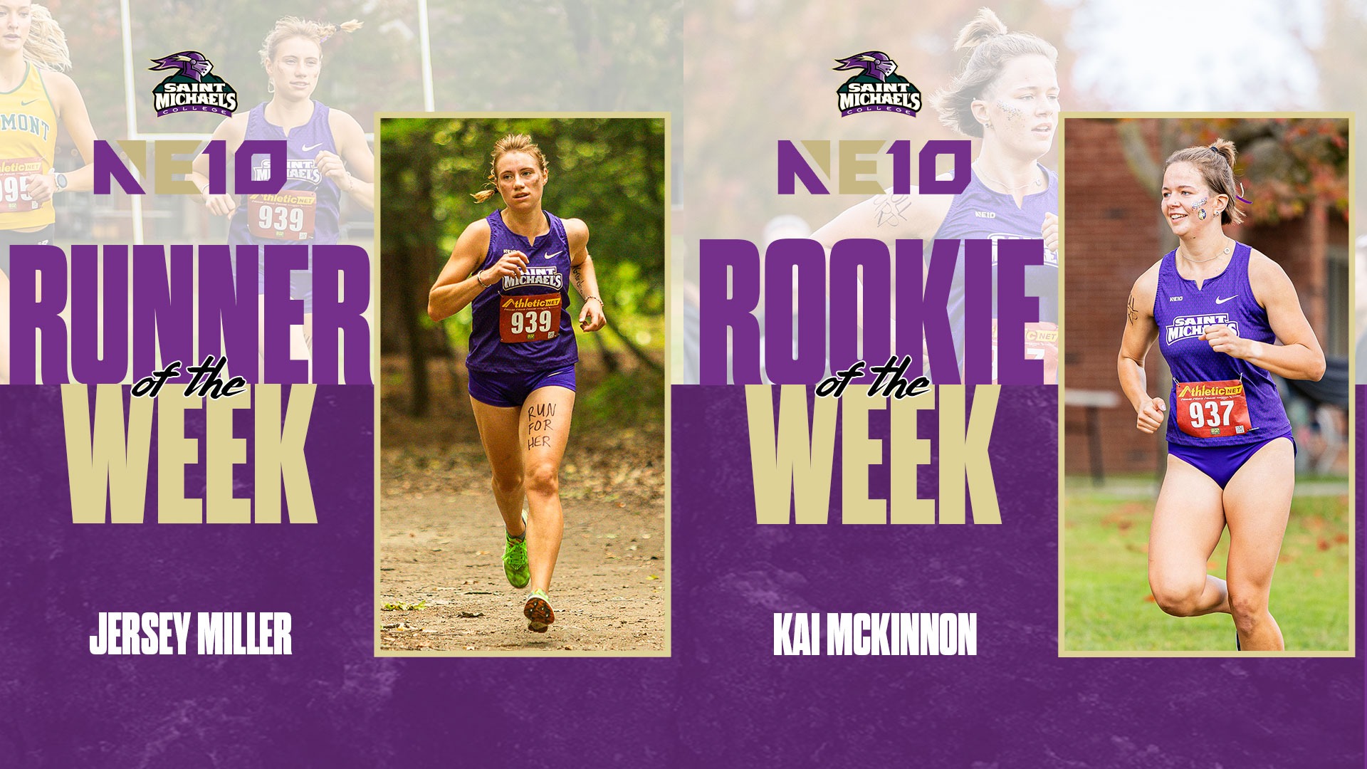 Jersey Miller NE10 Runner of the Week Kai McKinnon NE10 Rookie of the Week