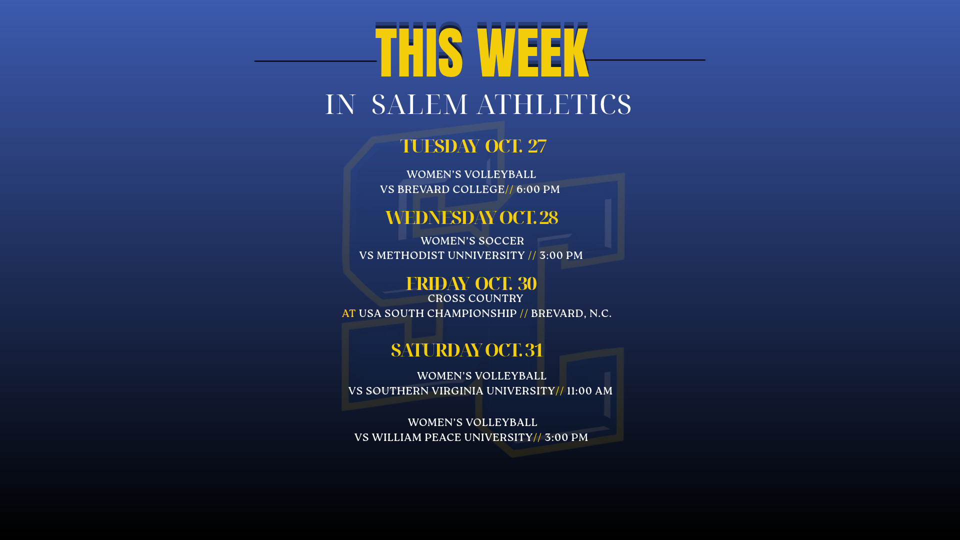WEEK NINE