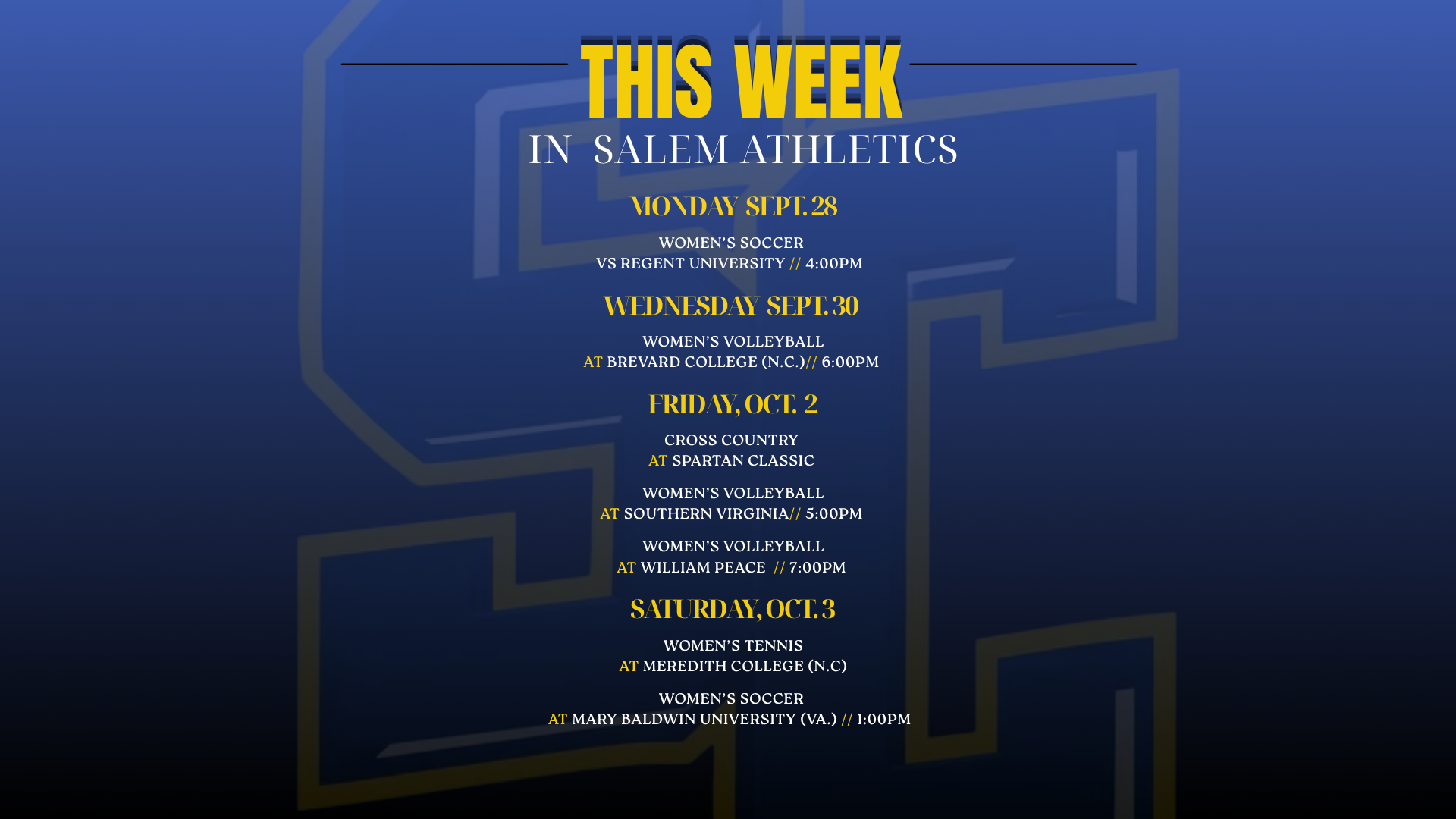 This Week - Week Five