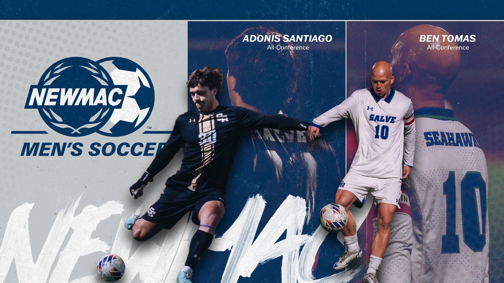 ALL-NEWMAC 2025 Men's Soccer Adonis Santiago Ben Tomas