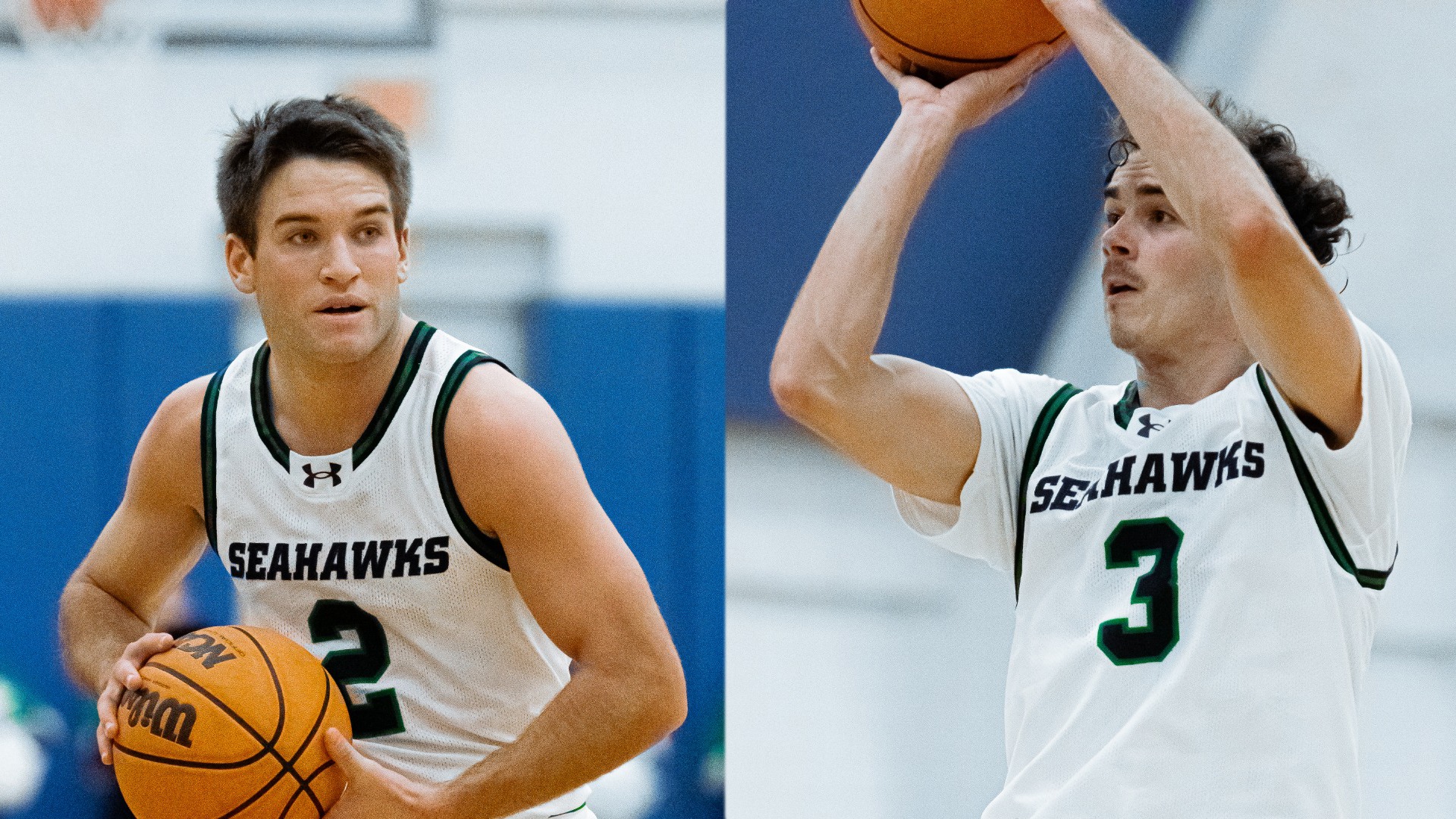 Captains for Salve Regina men's basketball - Jack McMullen and Sean Seymour