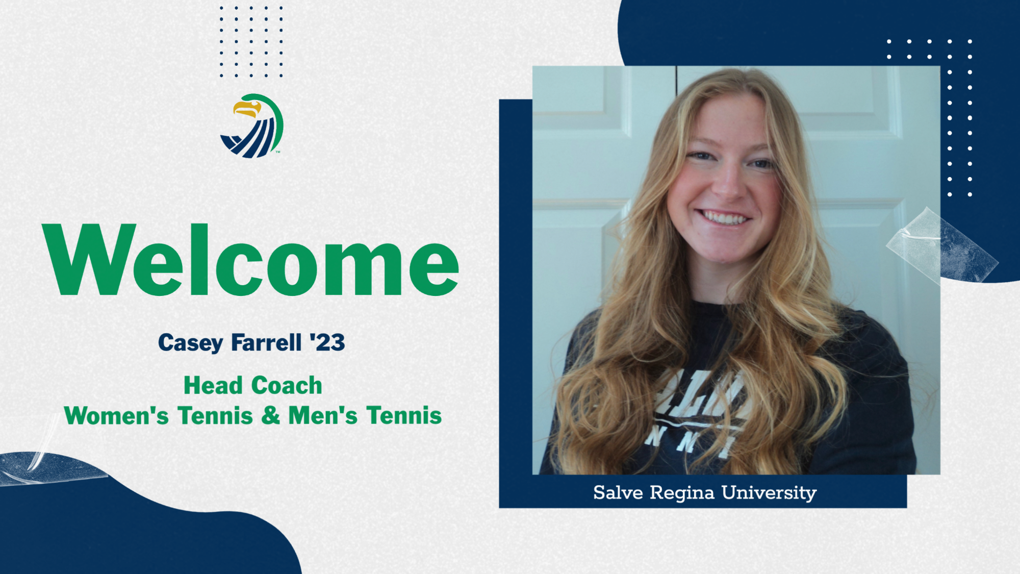 Casey Farrell '23 Head Tennis Coach Announcement