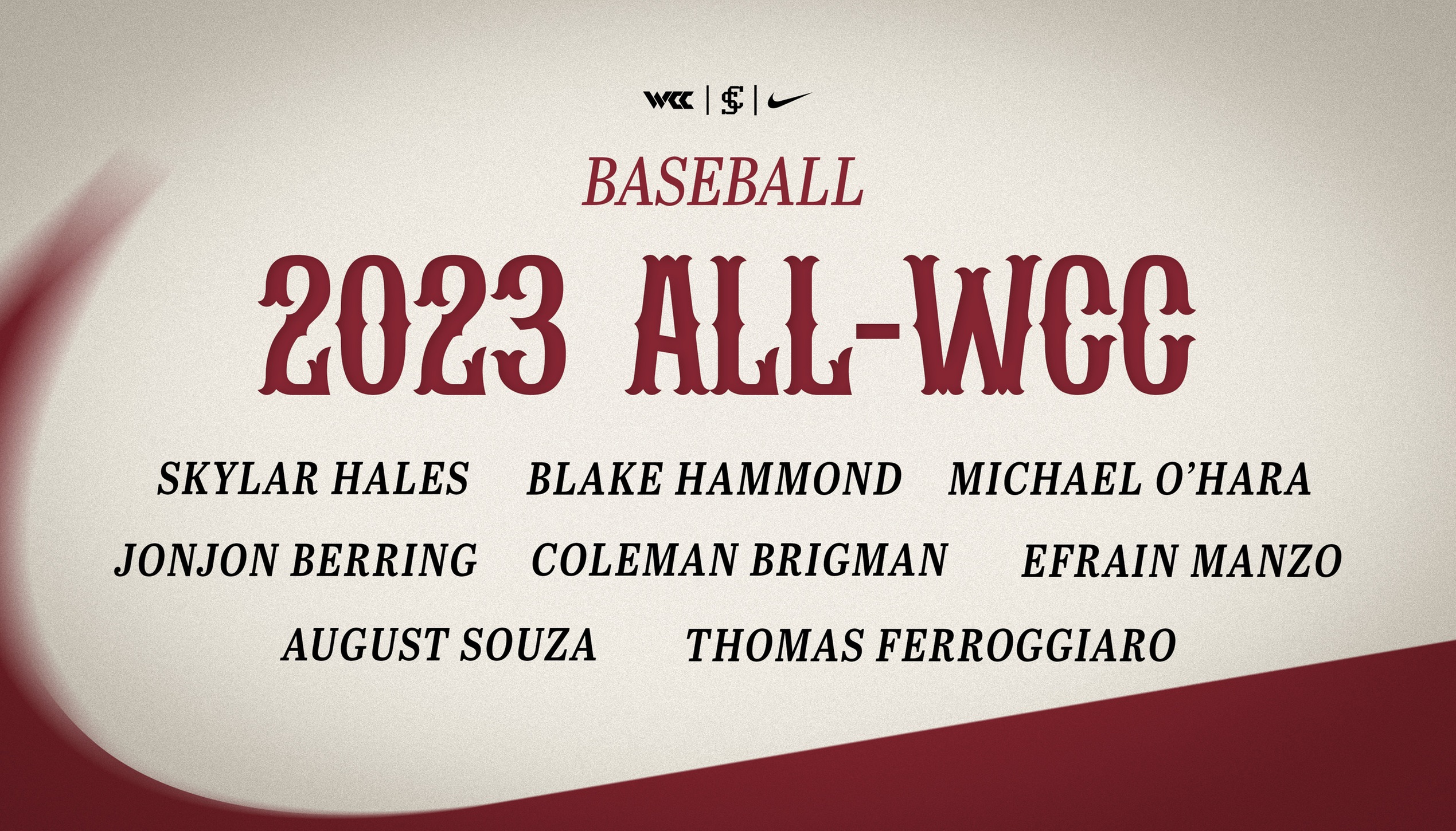 Baseball Has Eight Named AllWCC Santa Clara University