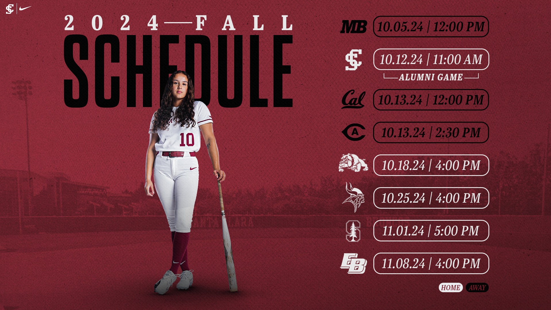 Softball Announces 2025 Schedule Santa Clara University