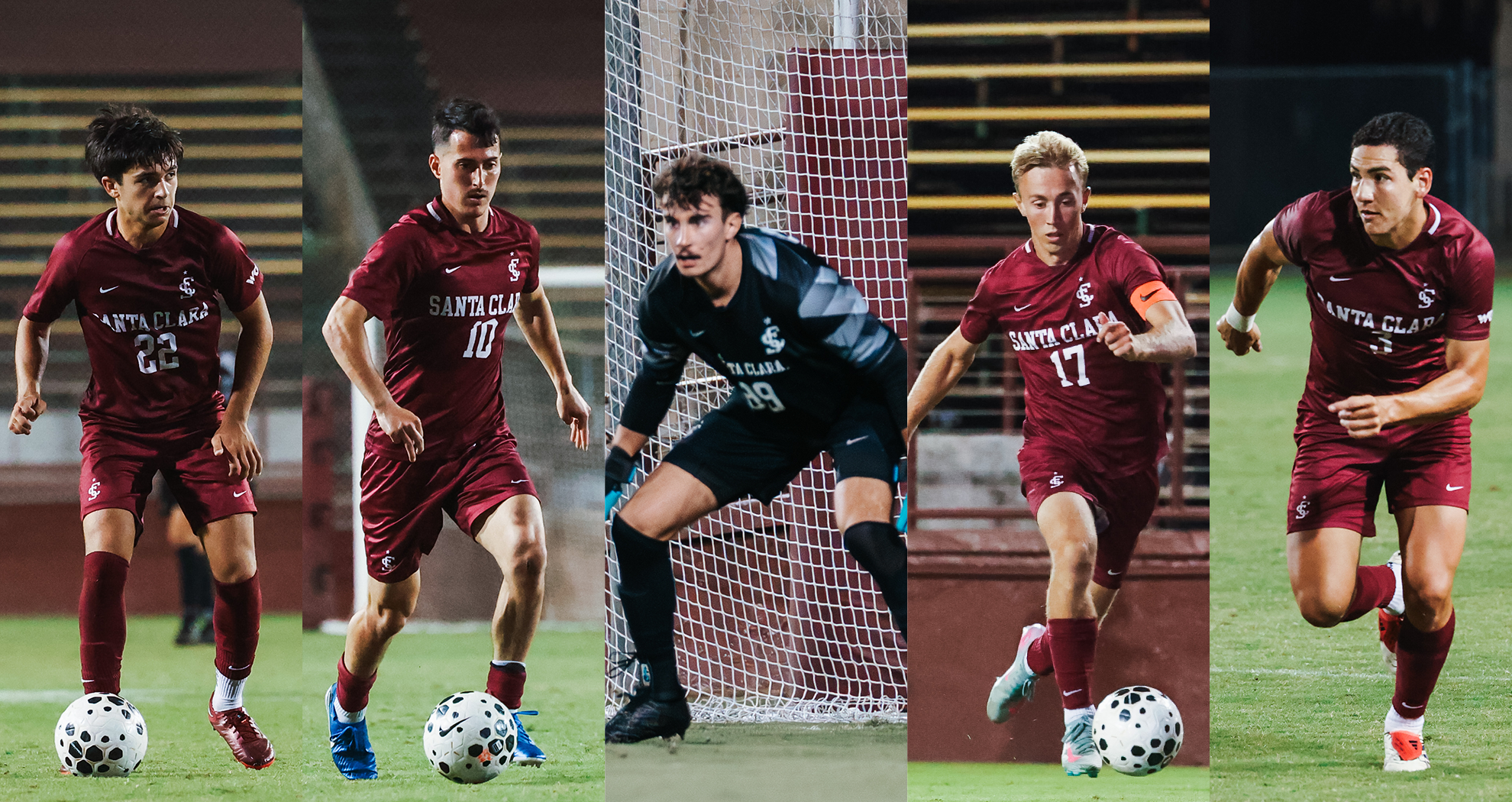 251119 MSOC All-WCC_Ethan Martinez_Niv Berkovitz_Jackson Ozburn_Will Wiersdorf_Alejandro Arenas