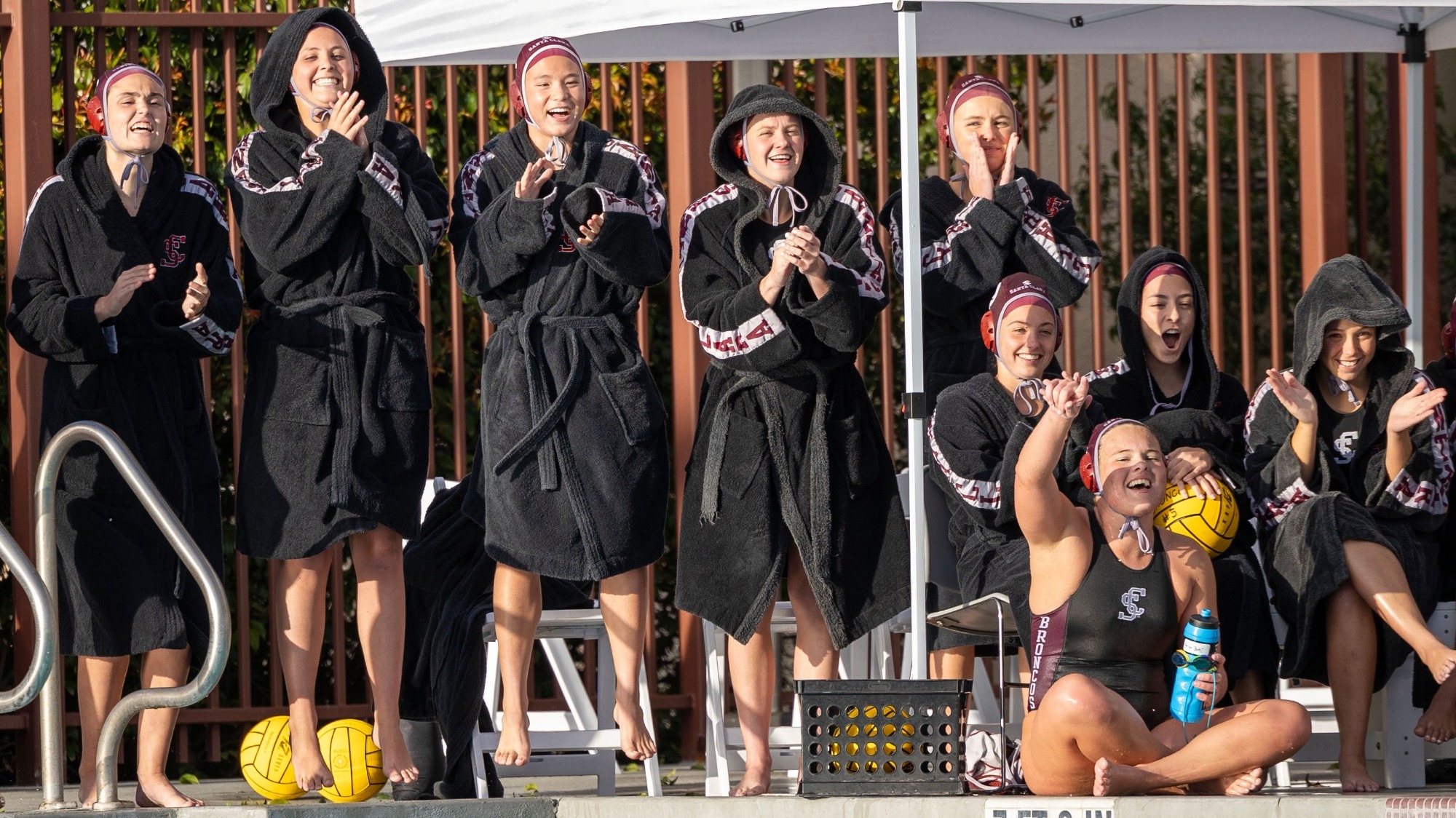 Poolside celebration vs CSUN, 2-14-2025