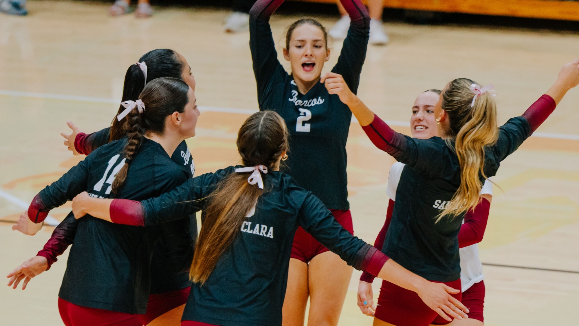 Celebration huddle vs Saint Mary's, 10-17-2026