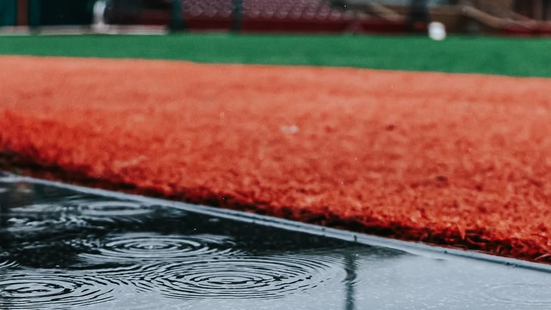 Stephen Schott Stadium in the rain, 3-14-2025