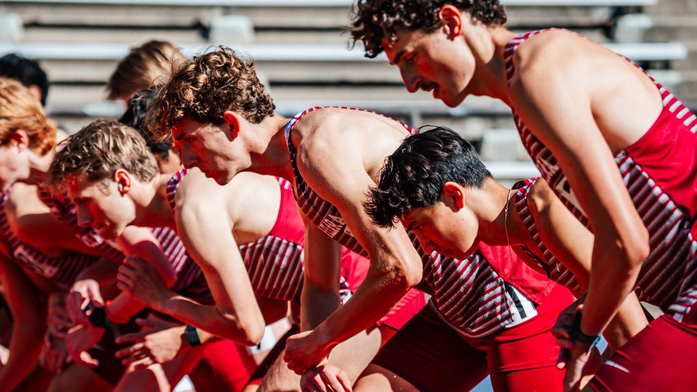 Men's outdoor track on the start line at Golden Gate Track Fest, 3-6-2026