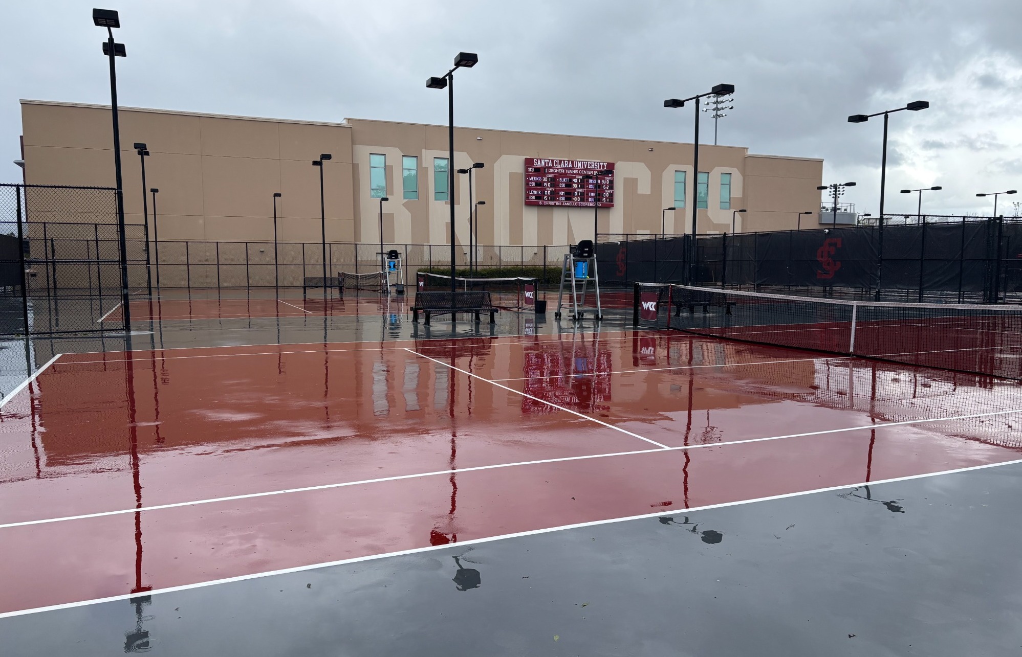 Rain on Degheri Tennis Center courts