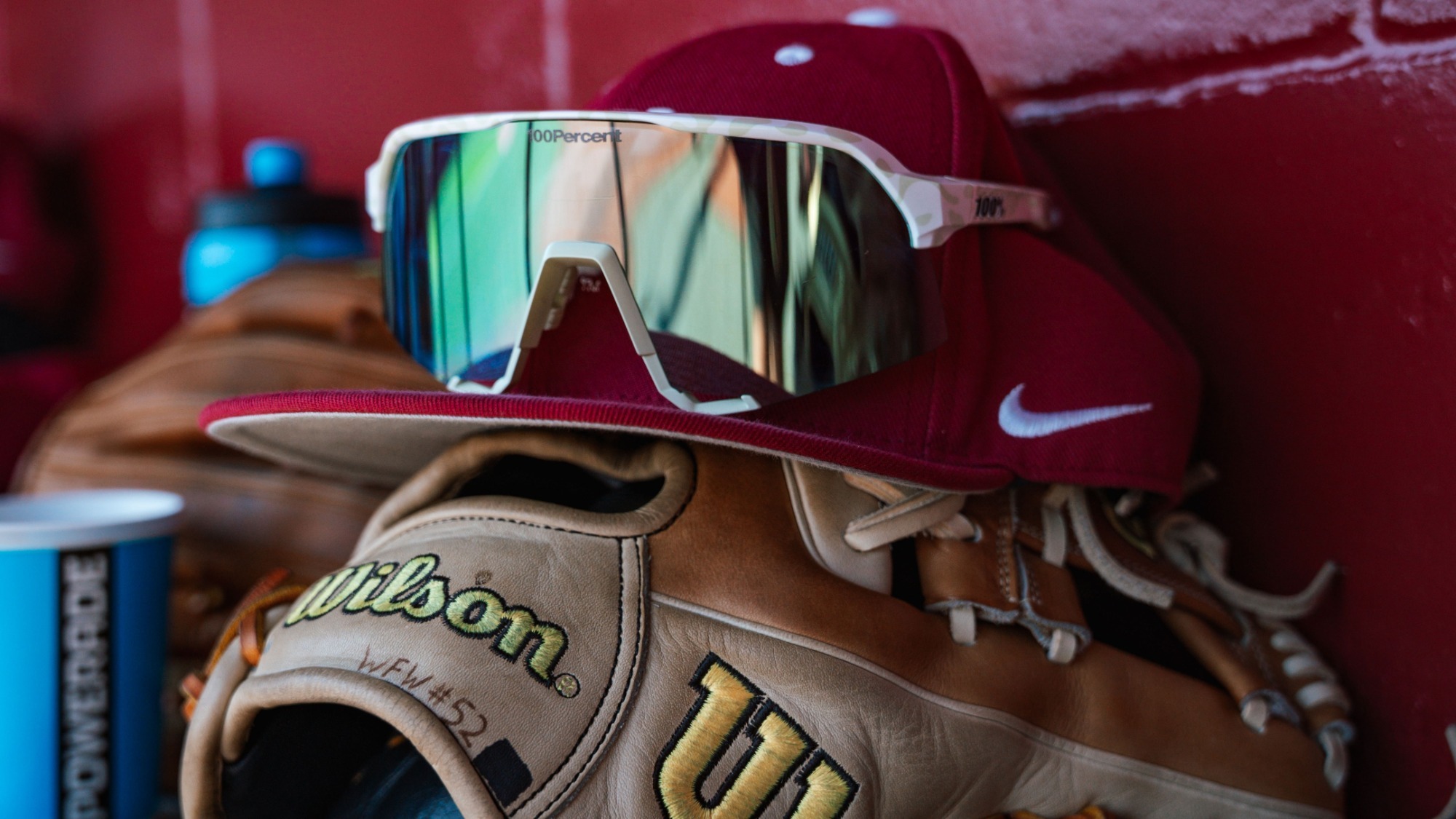 Baseball glove hat sunglasses vs LMU, 3-29-2026